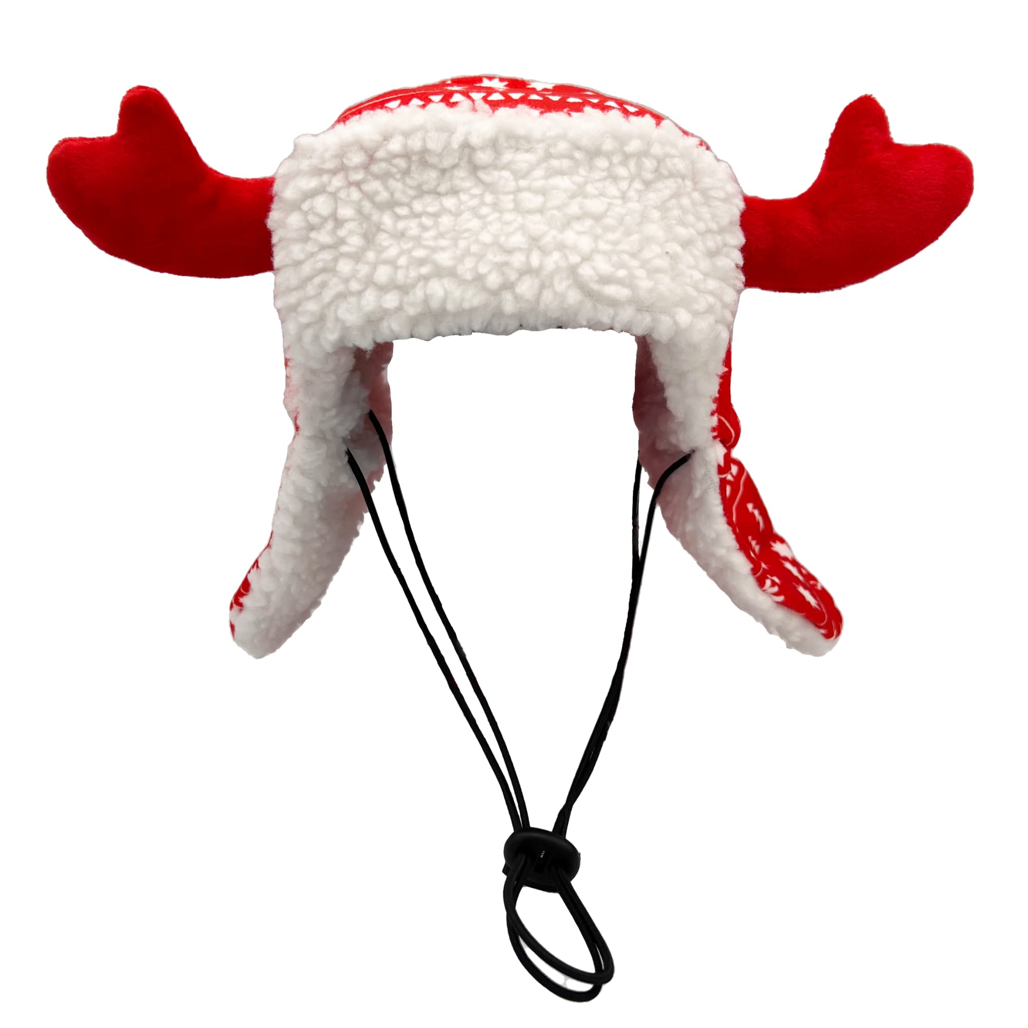 Huxley & Kent Pet Hat | Antler Red Fairisle (Large) | Festive Christmas Holiday Accessory For Dogs/Cats | Holiday Pet Hat | Snug