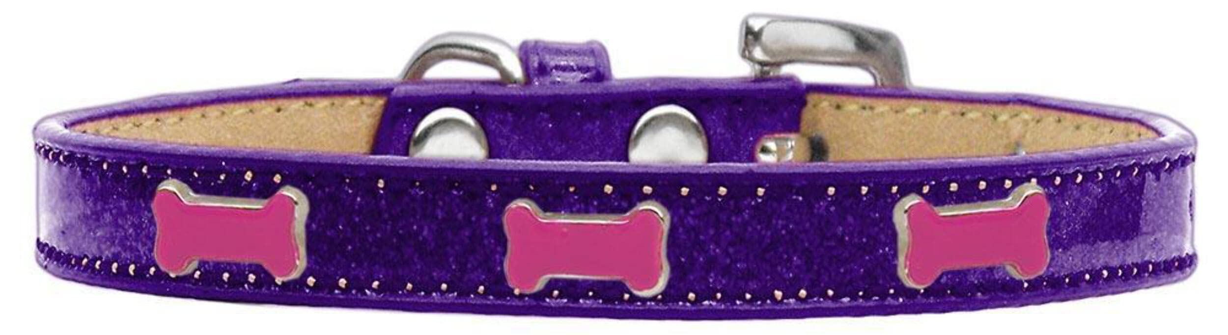 Mirage Pet Products 633-3 BK18 Pink Bone Widget Dog Collar Black Ice Cream, Size 18