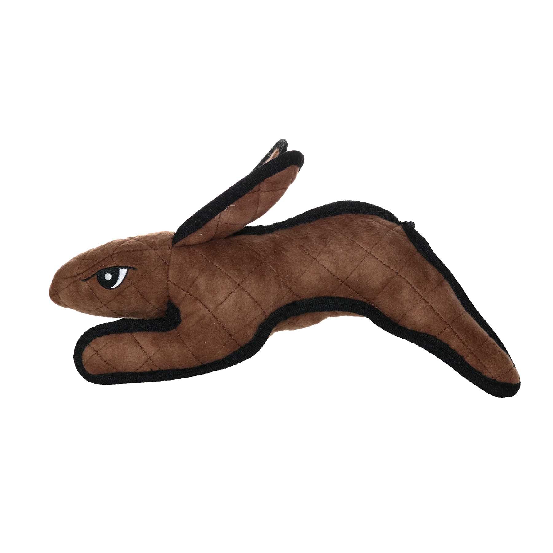 TUFFY Barnyard Brown Rabbit Dog Toy - Durable Squeaker, Regular Size, Machine Washable, Interactive Play (Tug, Toss & Fetch)