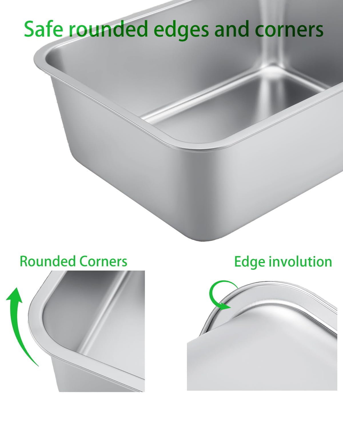 [2 - Piece Set] [Foxoru] Stainless Steel Cat Litter Box Set, With Splash - Proof And Odor - Resistant Design, Easy To Clean, Stu