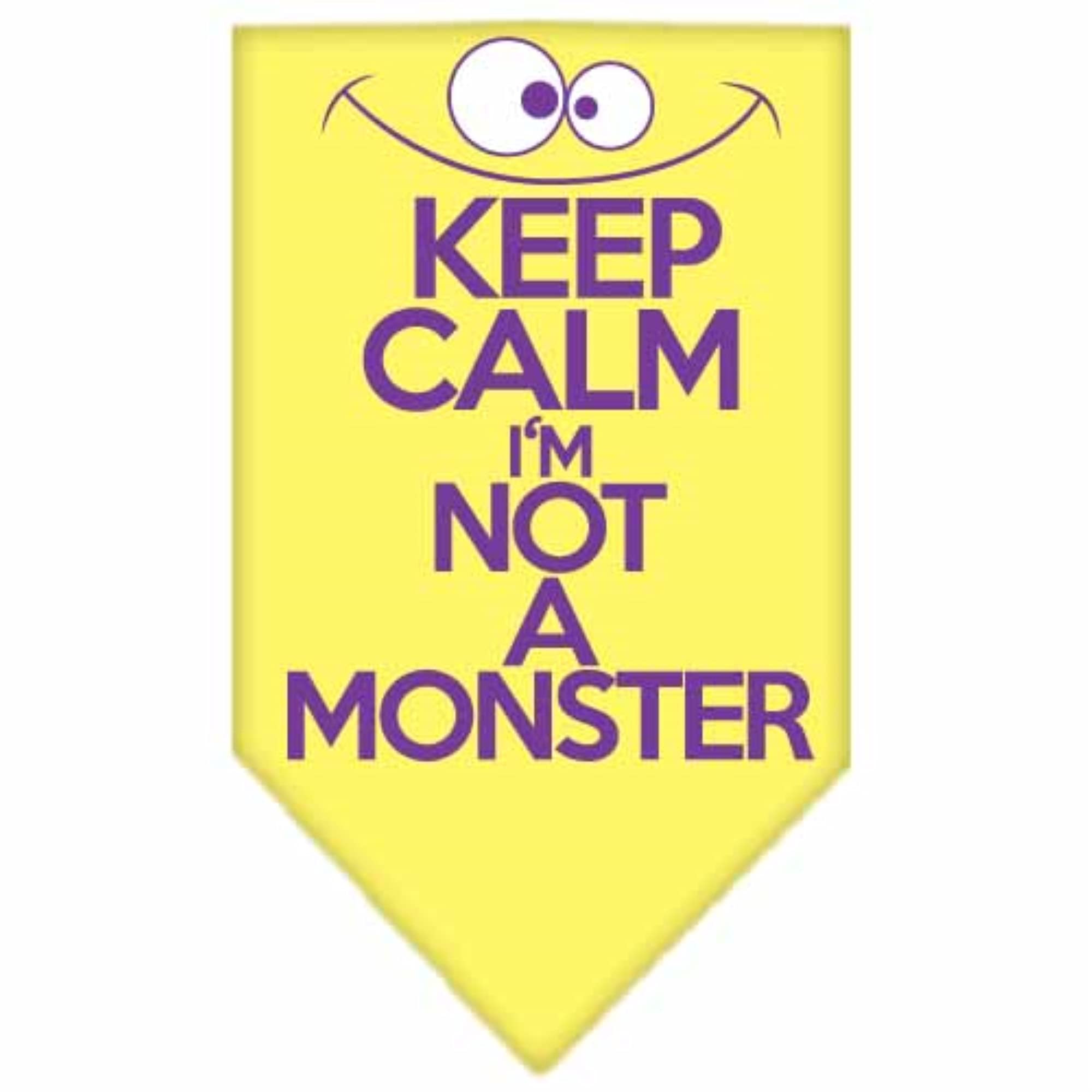 Mirage Pet Products Keep Calm Screen Print Bandana, Yellow, Large