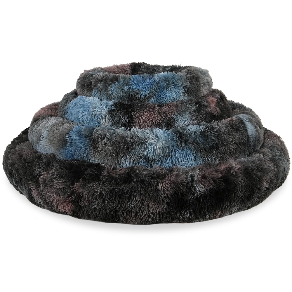 Jungolica Pet Products, Ultra Soft Calming Donut Shaped Cozy Warming Cat & Dog Bed. Removable Cover, Machine Washable, Anti-Slip