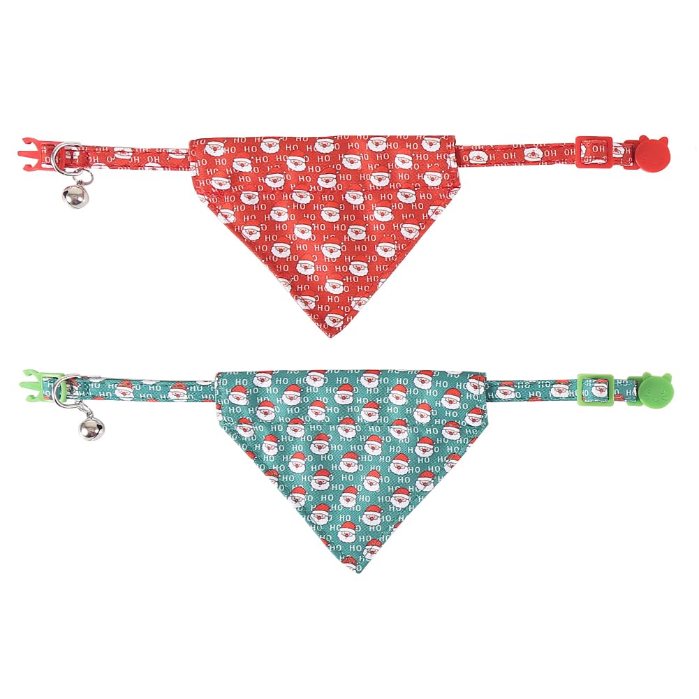 Lamphyface Christmas Cat Collar Breakaway With Cute Bandana And Bell Accessories Holiday For Kitty Adjustable Safety