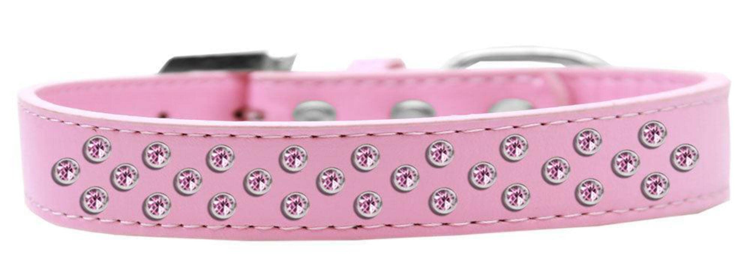 Mirage Pet Products Sprinkles Dog Collar with Light Pink Crystals, Size 20, Bright Pink