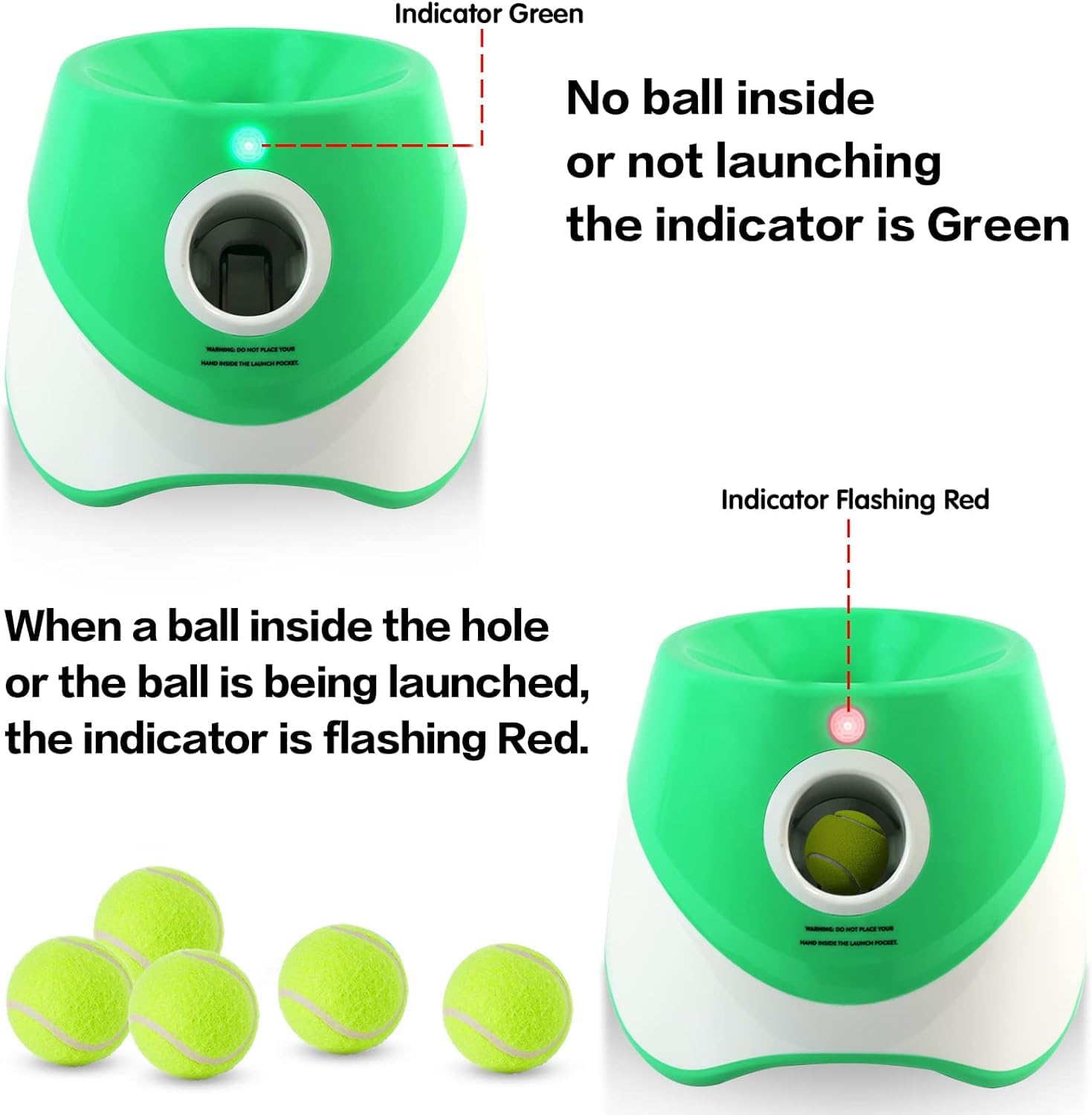 MEKAPLE Automatic Dog Ball Launcher, Dog Ball Thrower with 15 Mini Tennis Balls Sizing 2 Inch and Mesh Bag, Interactive Dog Toys