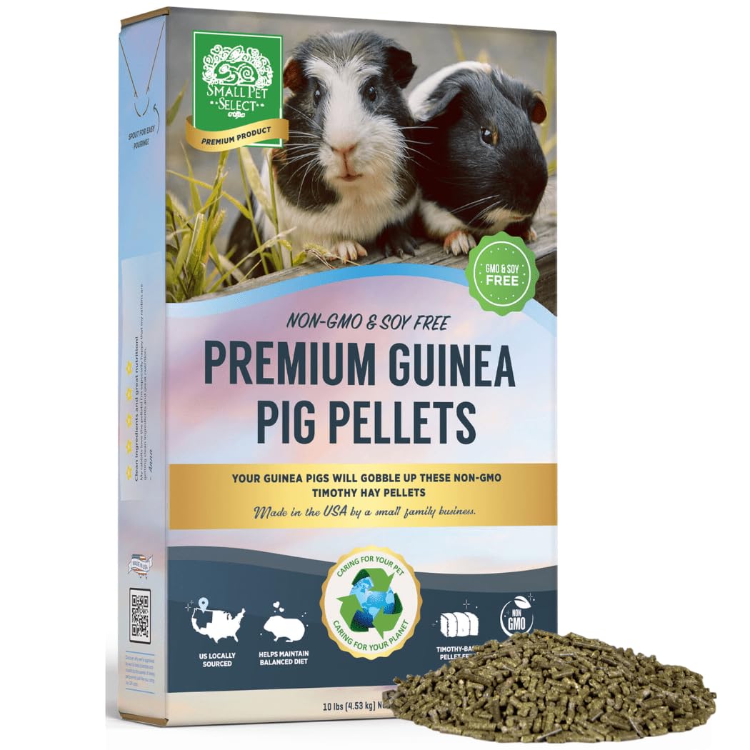 Small Pet Select-Premium Guinea Pig Pellet Food, Non-GMO, Soy Free. Local Ingredients in Pacific Northwest, 10lb, Green (10lbgpn