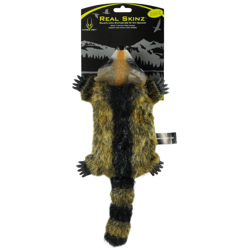 Hyper Pet Real Skinz Raccoon Plush Dog Toy