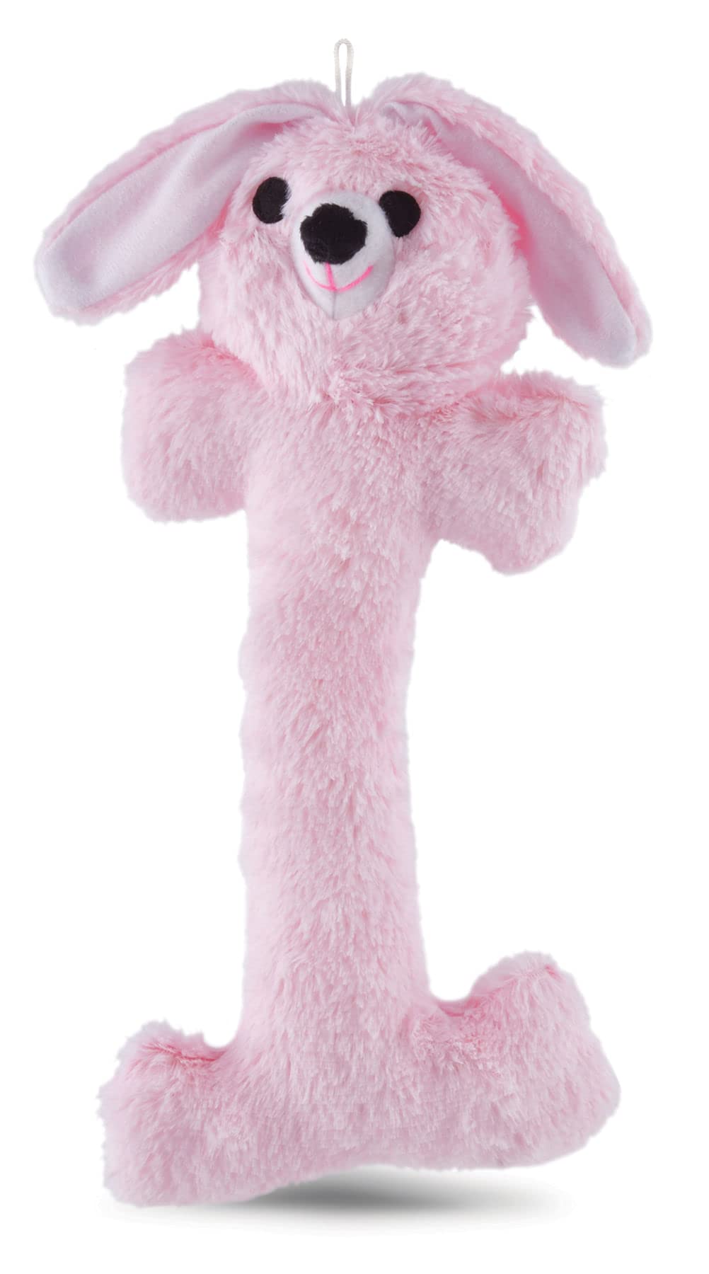 Jeffers Pet Plush Dog Toy With Squeaker, Pink Bunny 14'' - Soft Crinkle Fabric, Safe & Durable, Healthy Fun For Small & Medium D