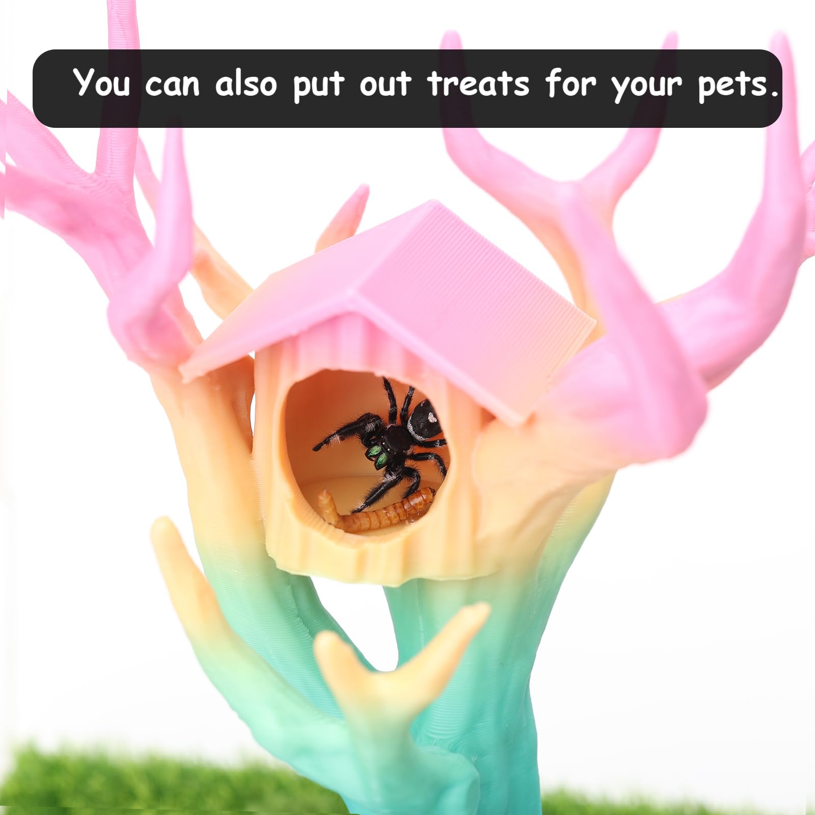 Daerky Jumping Spider Tree, Spider Hiding Cave, Tree-Shaped Climbing Toy & Cave, 3D Printed Decorative Accessory for Jumping Spi
