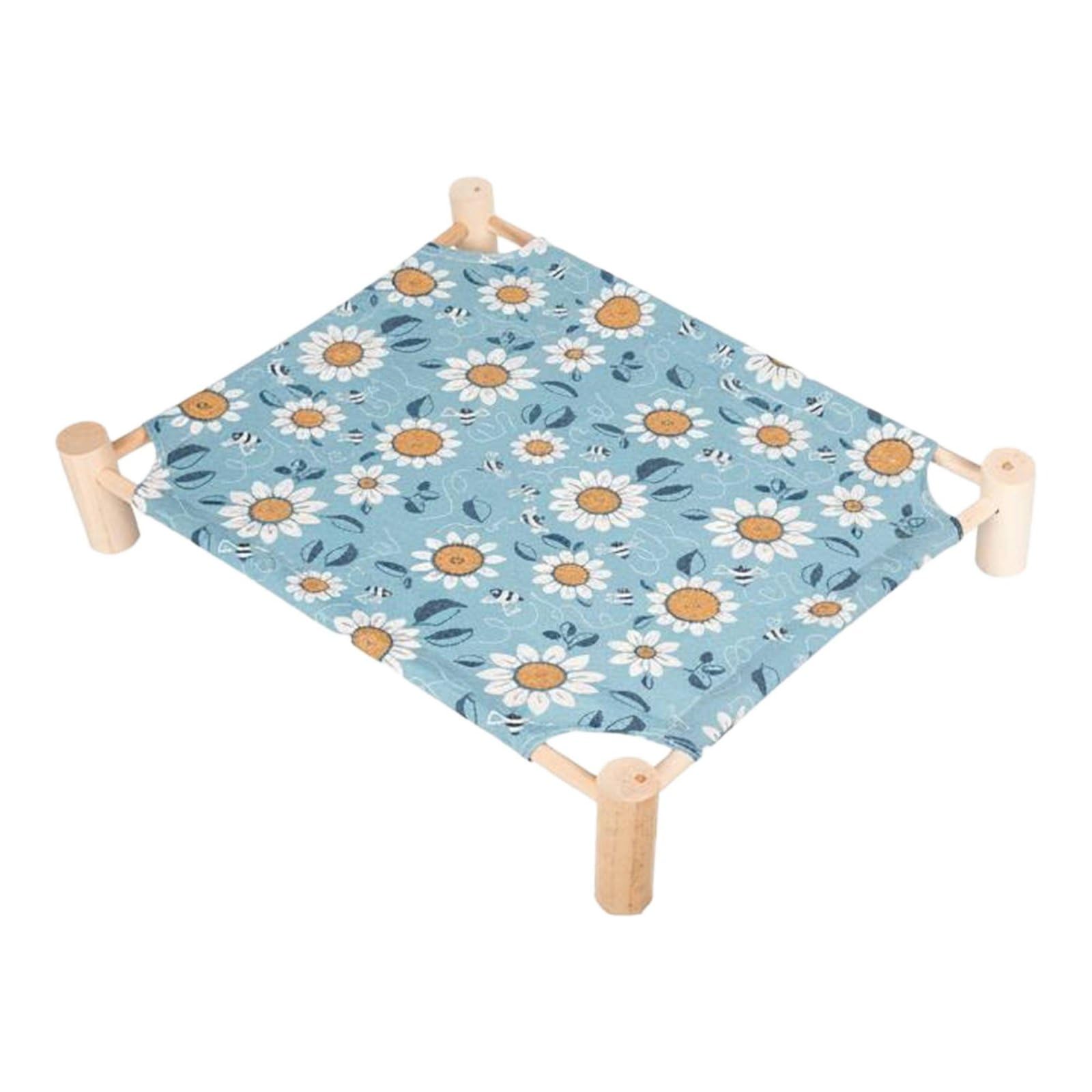 LOOM TREE Raised Dog Bed Detachable and MachineWashable Raised Cooling Pet Cot Elevated Cat Bed Reversible Cooling Pet Cot Brea