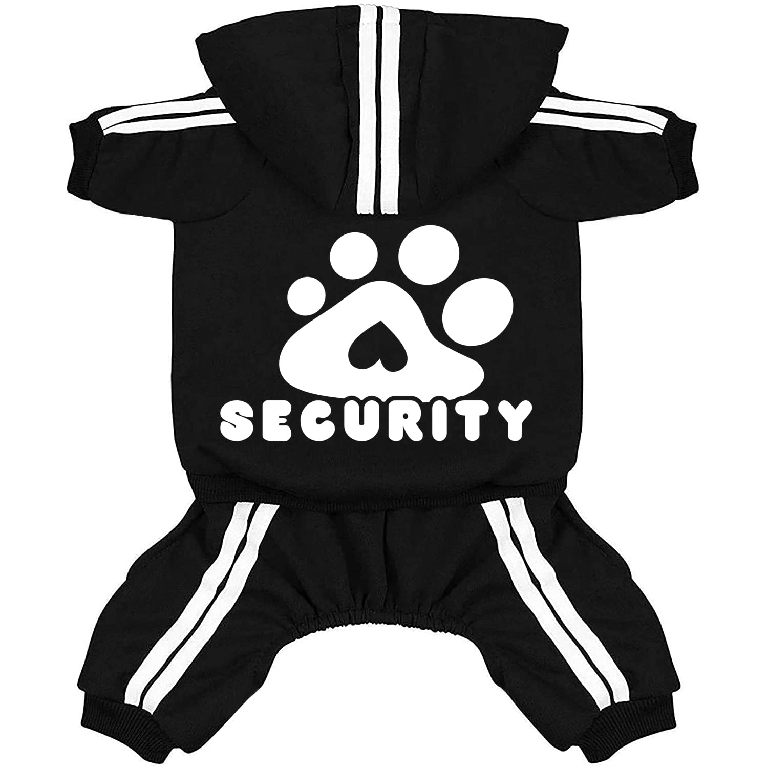 Otunrues Dog Hoodies, Dog Clothes Pullover 4 Legs Dog Jumpsuit Sweatshirt Security Patterns Outfit Doggie Winter Coat Cotton Puppy Hoodied For Small Medium Large Dogs Cats(Black,M)