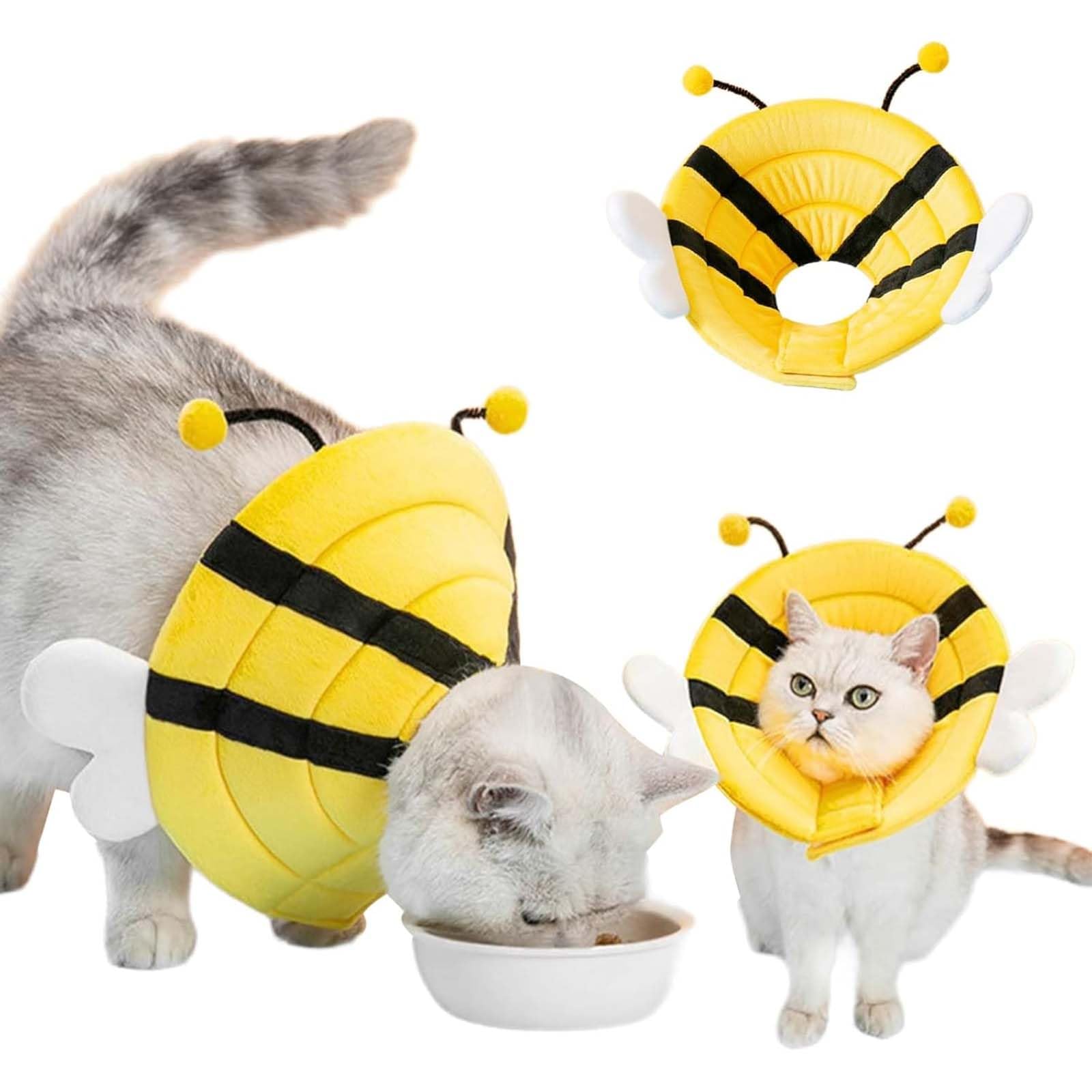 Cat Collar, Cat Neck Collar For Small Cats And Dogs, Soft E Collar For Cats Post Surgery, Comfortable Cat Cone Collar With Bee D