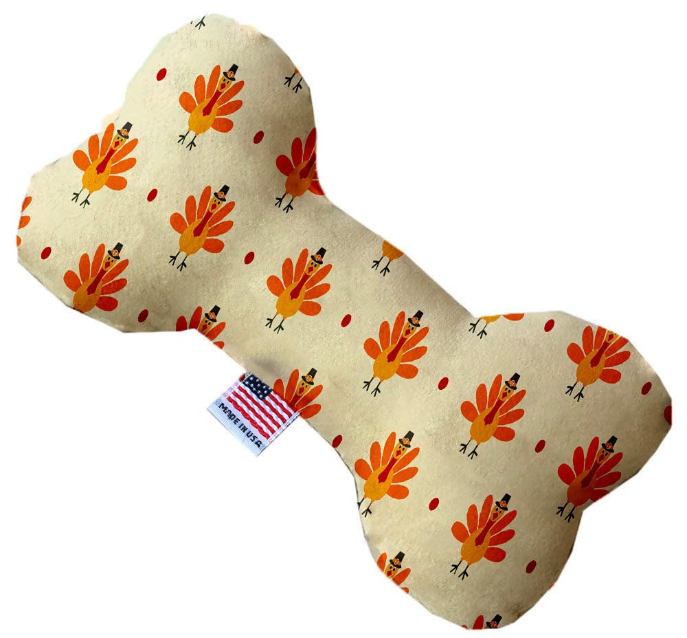 Pet and Dog Plush Heart or Bone Toy, "Fall Harvest Group" (Available in different sizes, and 12 different pattern options!) Turkey Trot 10" Plush Bone