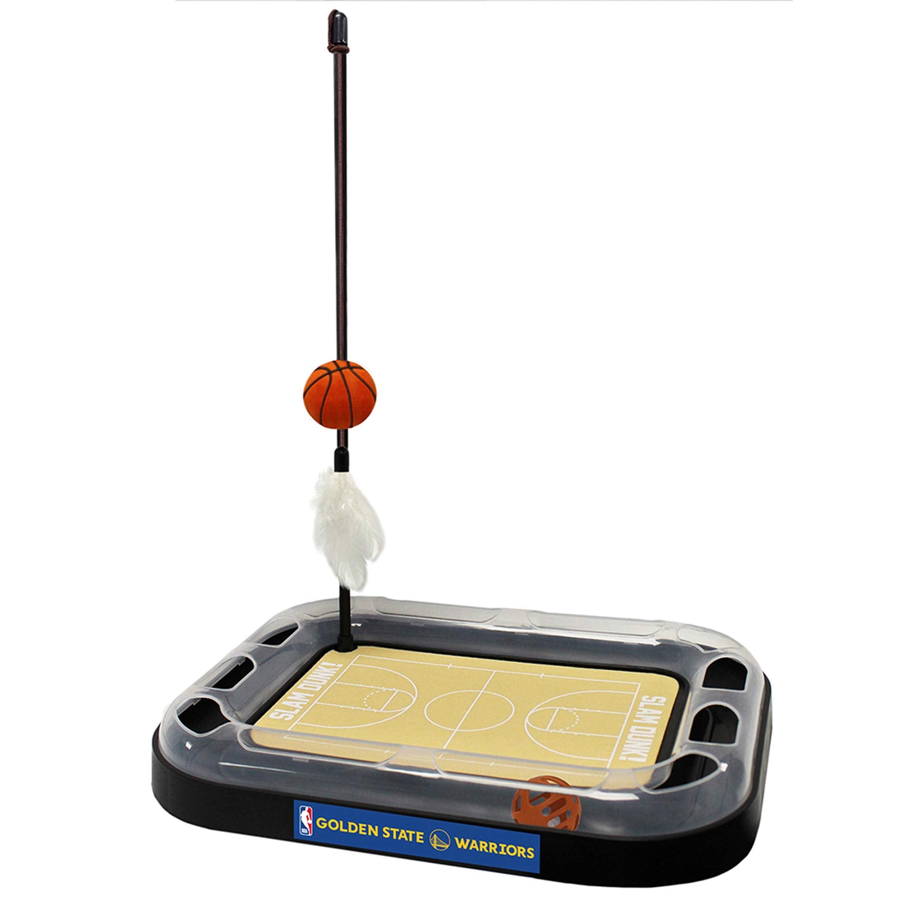 Cat Scratching Toy Nba Golden State Warriors Basketball Field Cat Scratcher Toy With Interactive Cat Ball Bell In Tracks. 5In1