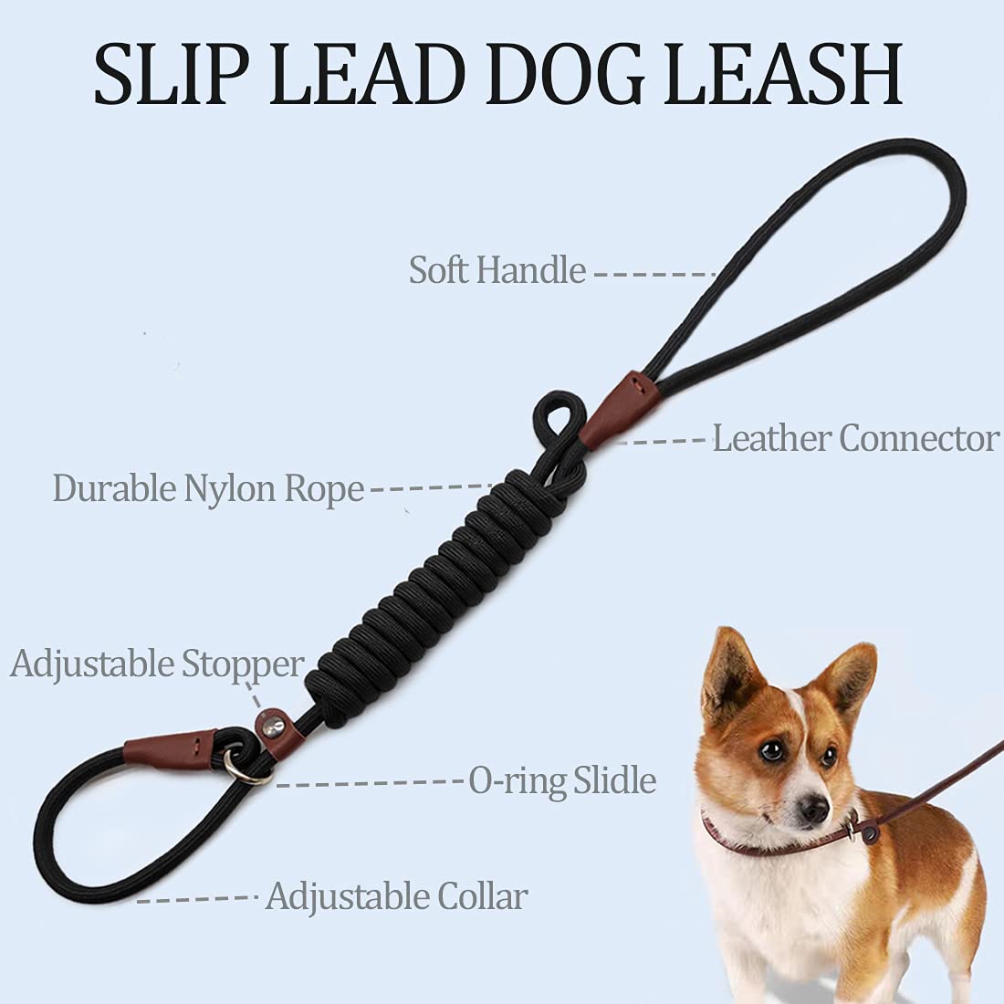 Maypaw Slip Lead Control Leash For Dogs No Pull, 13+ Colors Classic Dog Leash 7Ft Pet Leash, 1/4” Rope Leash For Small Medium Animals