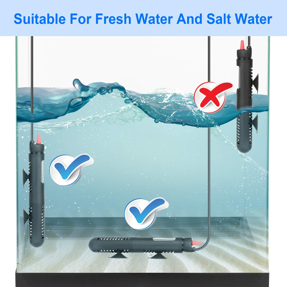 Datoo Submersible 50W Aquarium Heater Adjustable Fish Tank Heater 50 Watt