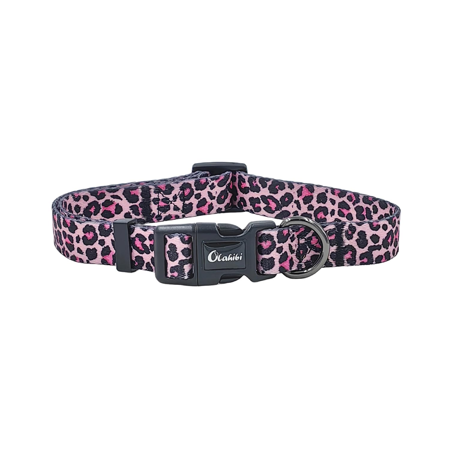 Olahibi Dog Collar Leash Set, Leopard Pattern, Polyester Material, Adjustable Collar And 5Ft Matching Leash, For Small Dogs.(S,