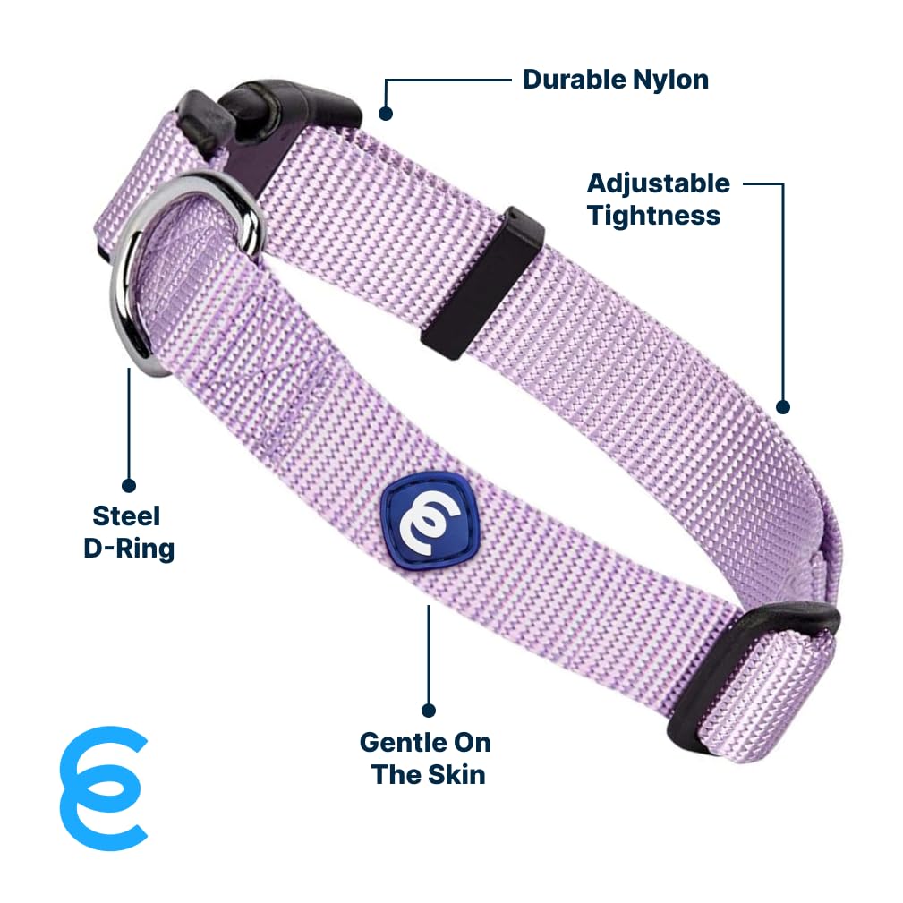 Blueberry Pet Essentials Lavender Dog Collar For Large Dogs | Adjustable Classic Nylon Dog Collars | Comfortable Dog Collar | St