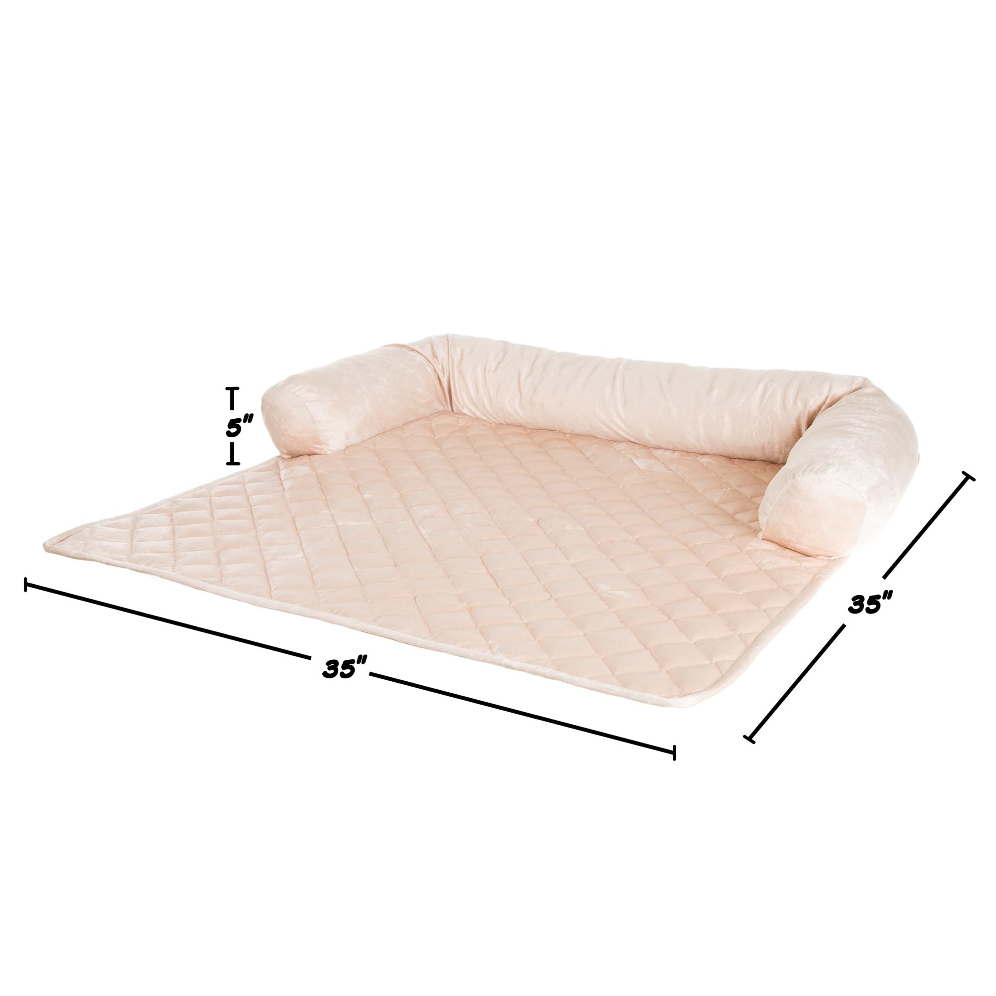 Couch Cover for Dogs - 35x35 Pet Furniture Protector with Memory Foam Neck Bolster, Quilted Fabric, and Water-Resistant Base Lay