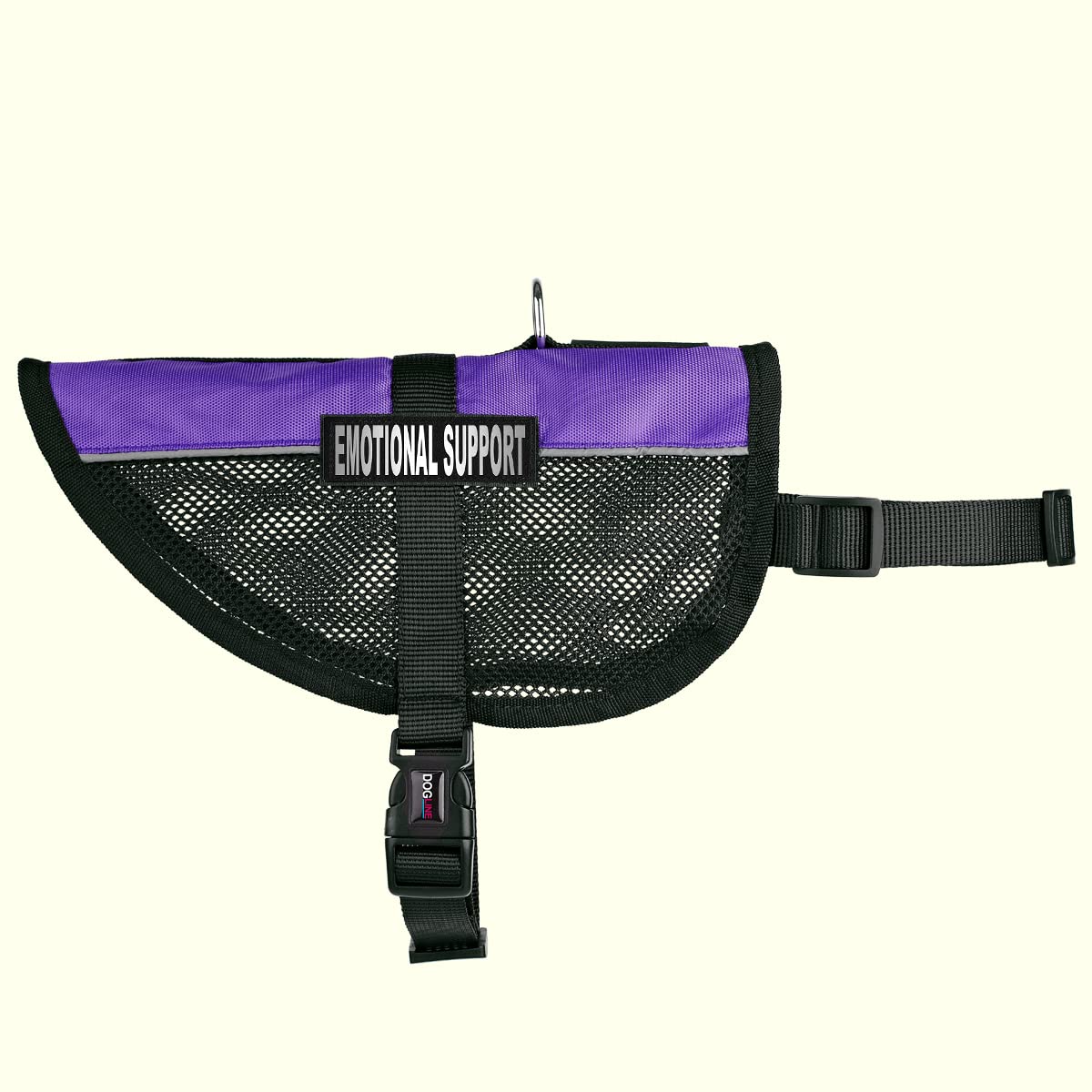 Dogline Maxaire Multi-Purpose Mesh Vest For Dogs And 2 Removable Emotional Support Patches, Small, Purple, (13'-16')