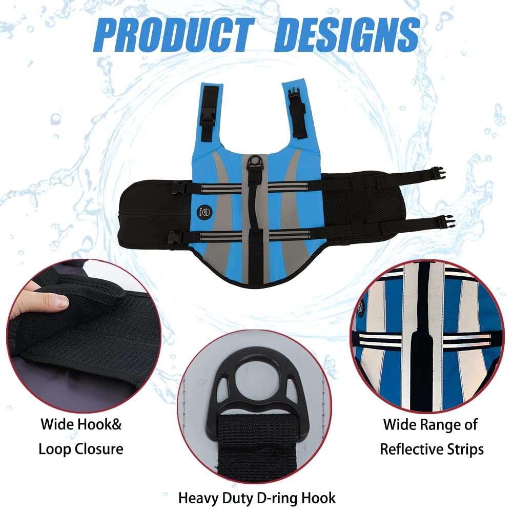 Emust Dog Life Vests, Adjustable Pet Life Jackets For Small Dogs With Enhanced Buoyancy, Small Dogs Flotation Vest With Durable