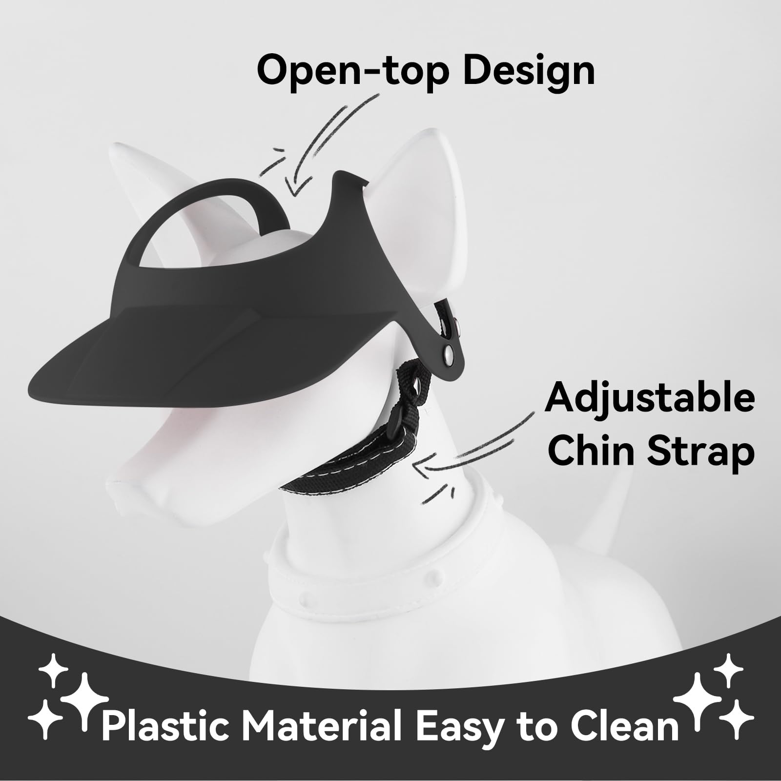 Billionchains Dog Hat For Small Breed Summer Cap With Ear Hole For Beach, Walking, Riding-Black