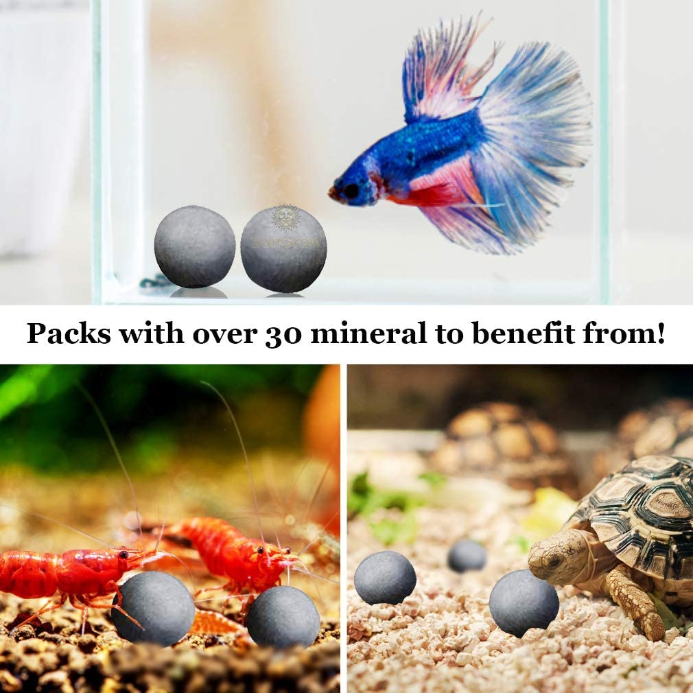 SunGrow Shrimp Water Conditioner Balls, 0.4    Calcium-Rich Balls for Aquarium, Promotes Shedding & Vibrance, 20-Pack