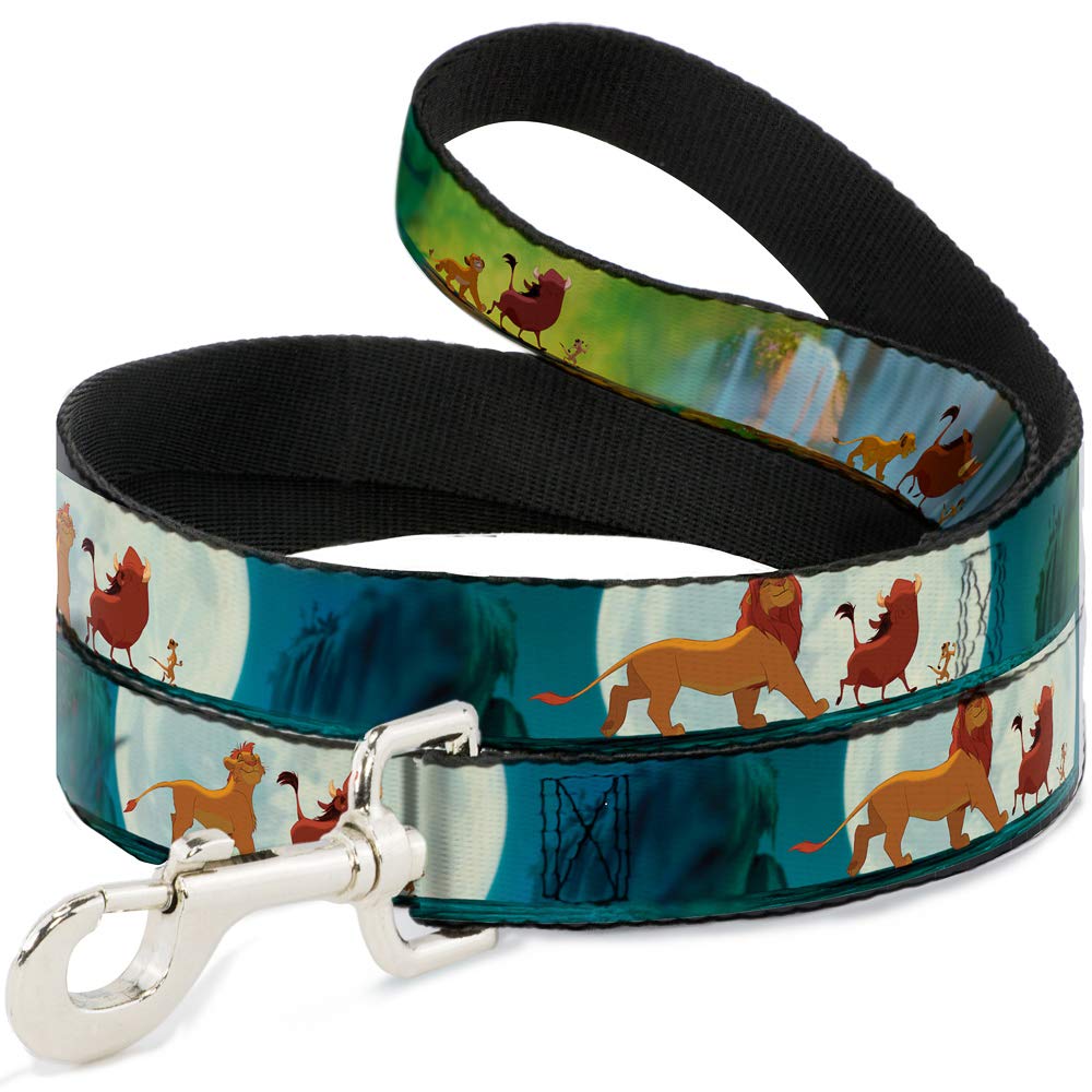 Buckle-Down Pet Leash - Lion King Simba, Pumba & Timon Growing Up - 6 Feet Long - 1'' Wide