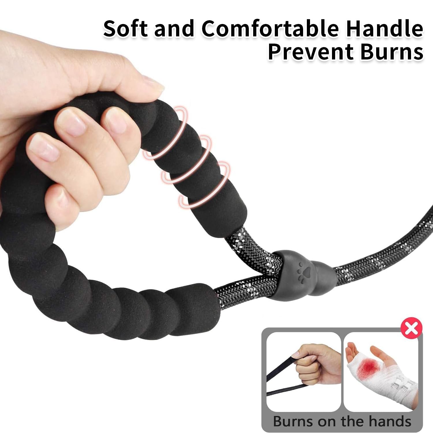 Slip Leads For Dogs,No Pull Dog Training Leash For Large,Medium Dogs,Heavy Duty Slip Leash,High Reflectivity At Night(Black)