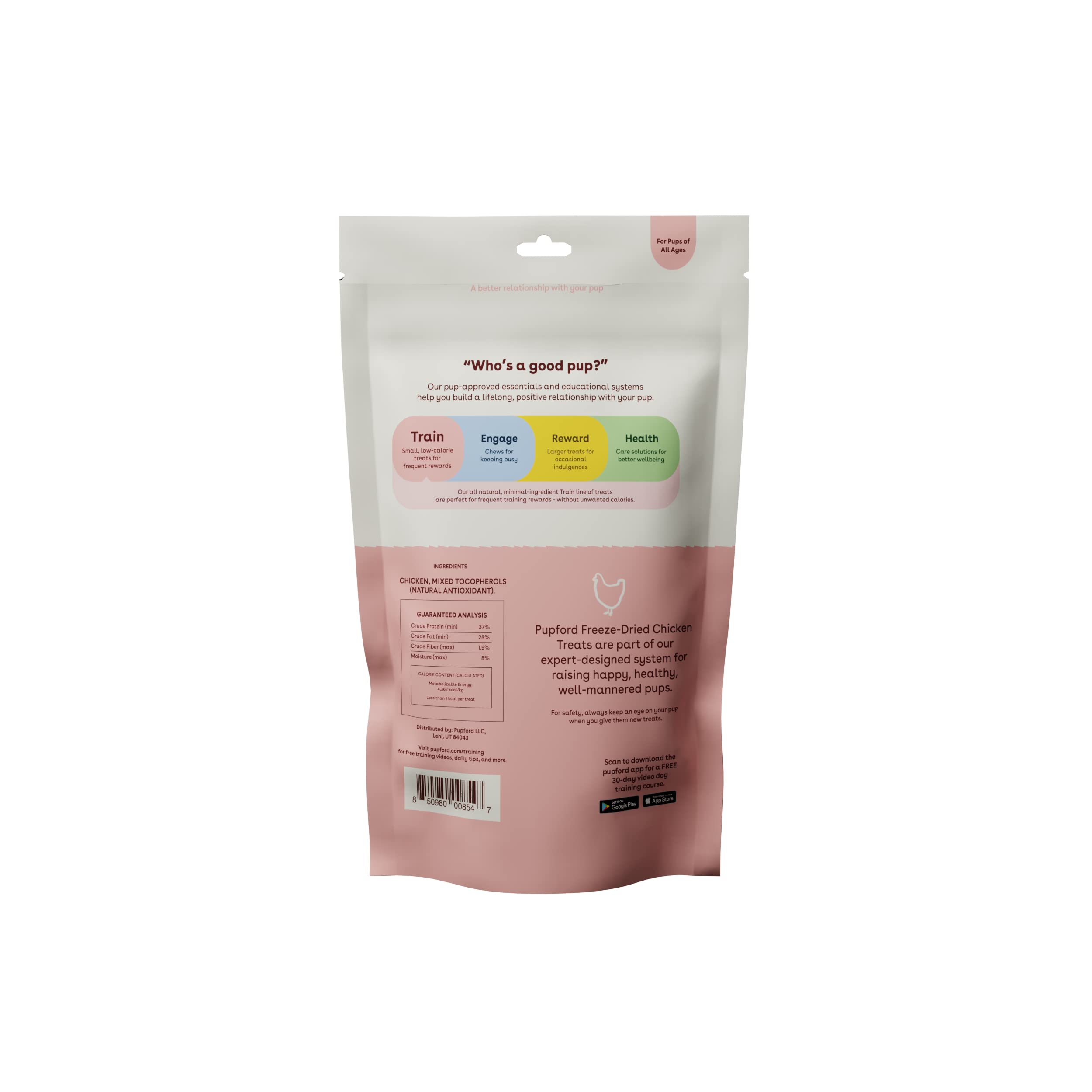 Pupford Freeze Dried Training Treats for Dogs & Puppies, 1400+ Two Ingredient Bites (Chicken, 4 oz, 3 Pack)