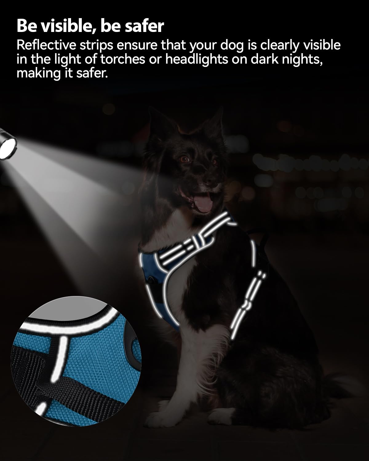 Joytale No Pull Dog Harness For Extra Large Dogs, Reflective Pet Vest With Front Clip, Adjustable Soft Padded Harnesses With Eas