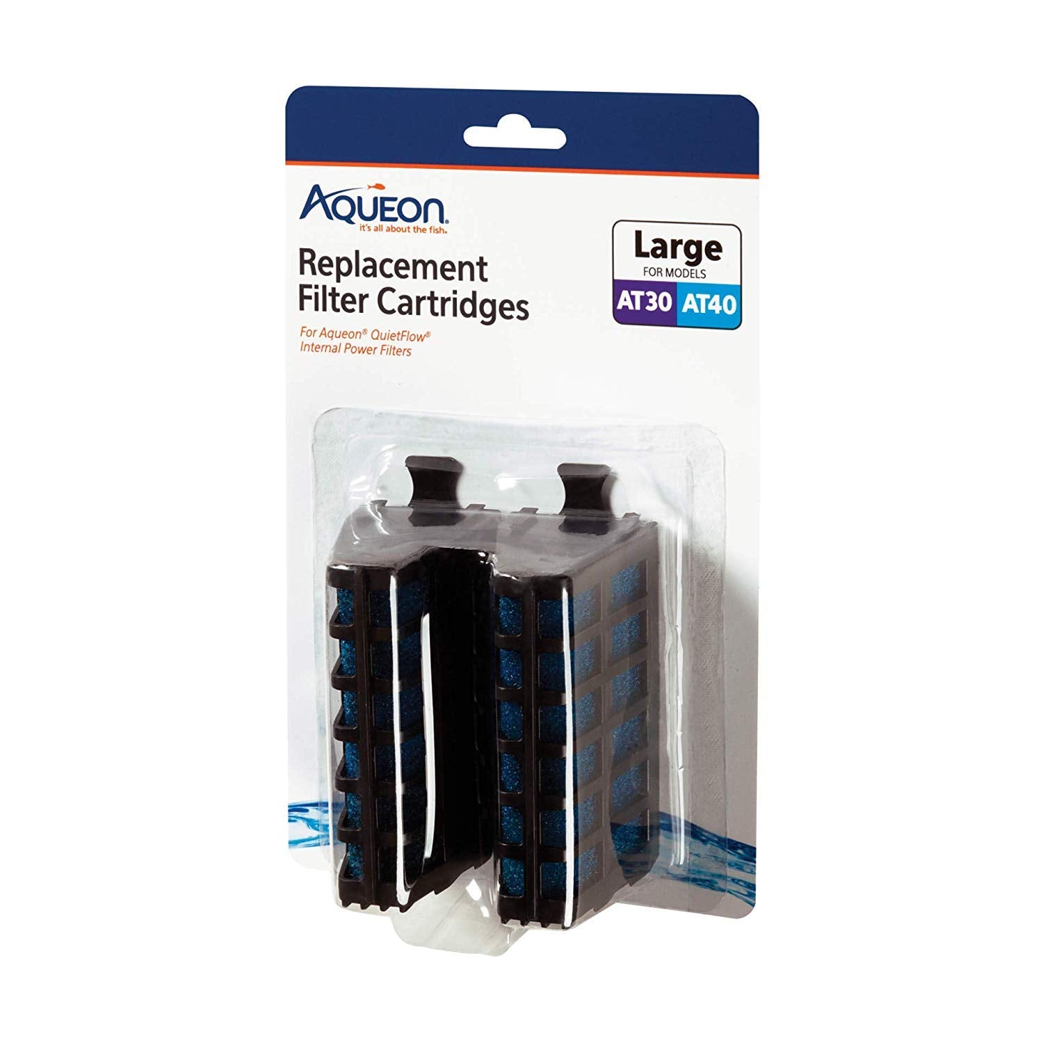 Aqueon 6 Count Replacement Internal Filter Cartridges, Large, For Quietflow Internal Filter At30 And At40
