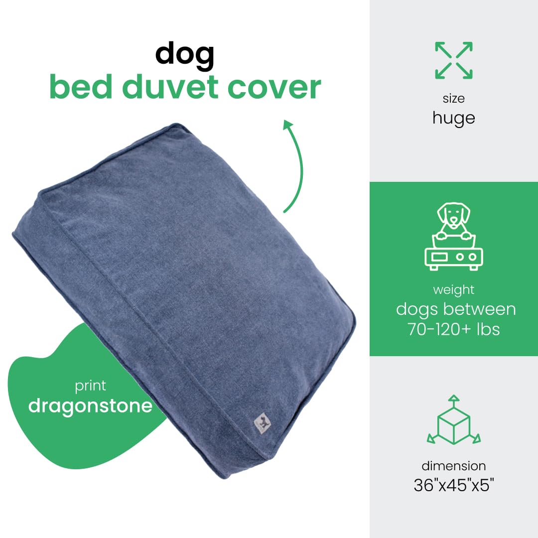 Molly Mutt Dragonstone Dog Bed Duvet Cover, Gots-Certified 100% Cotton Canvas Cover For Dog, Puppy, Or Cat Bed, Durable, Washabl