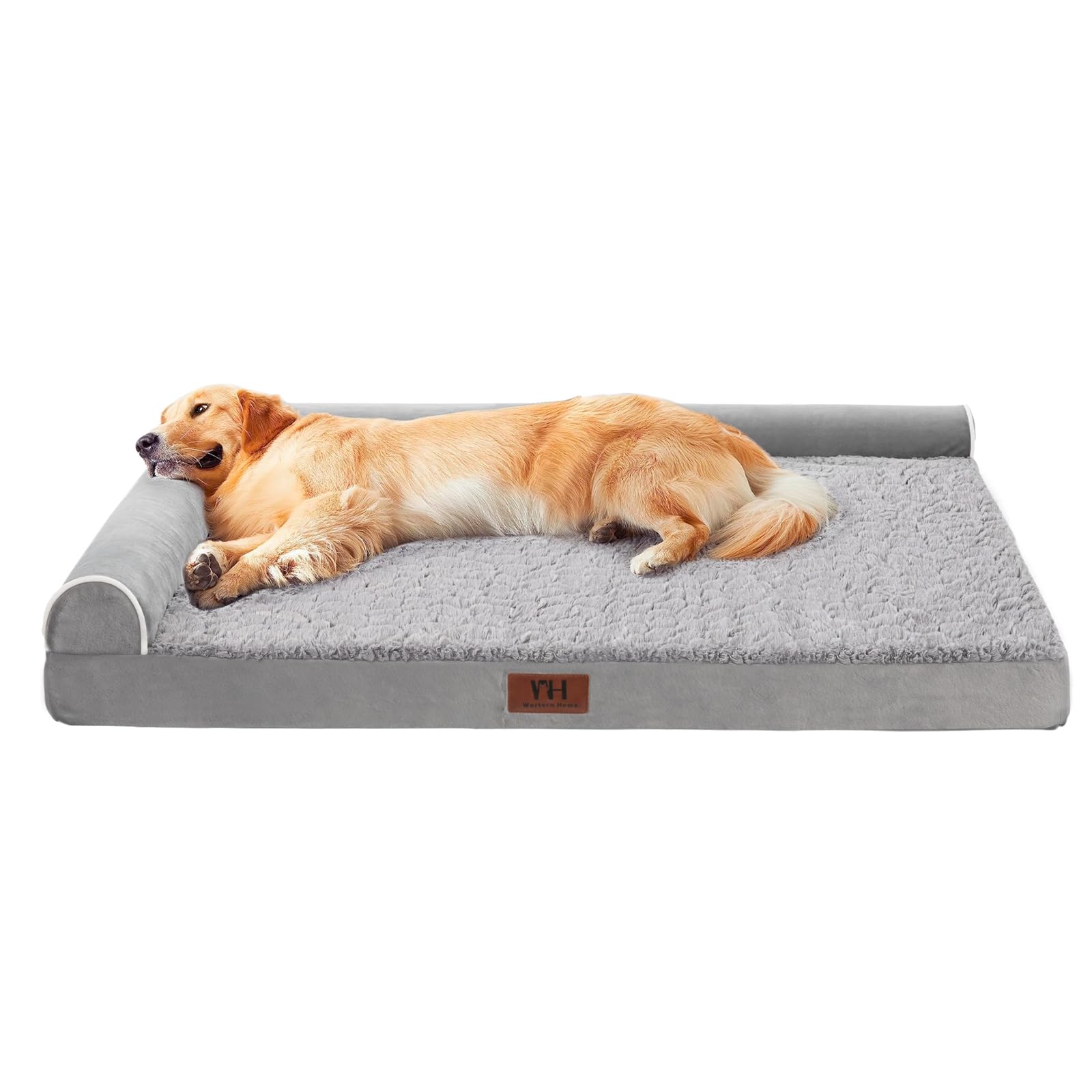 Western Home Orthopedic Dog Beds Large Sized Dog, Pet Sofa Bed With Removable Washable Cover, Egg Foam Support, Bolster Cushion For Comfortable Sleep, Waterproof Lining And Non-Slip Bottom