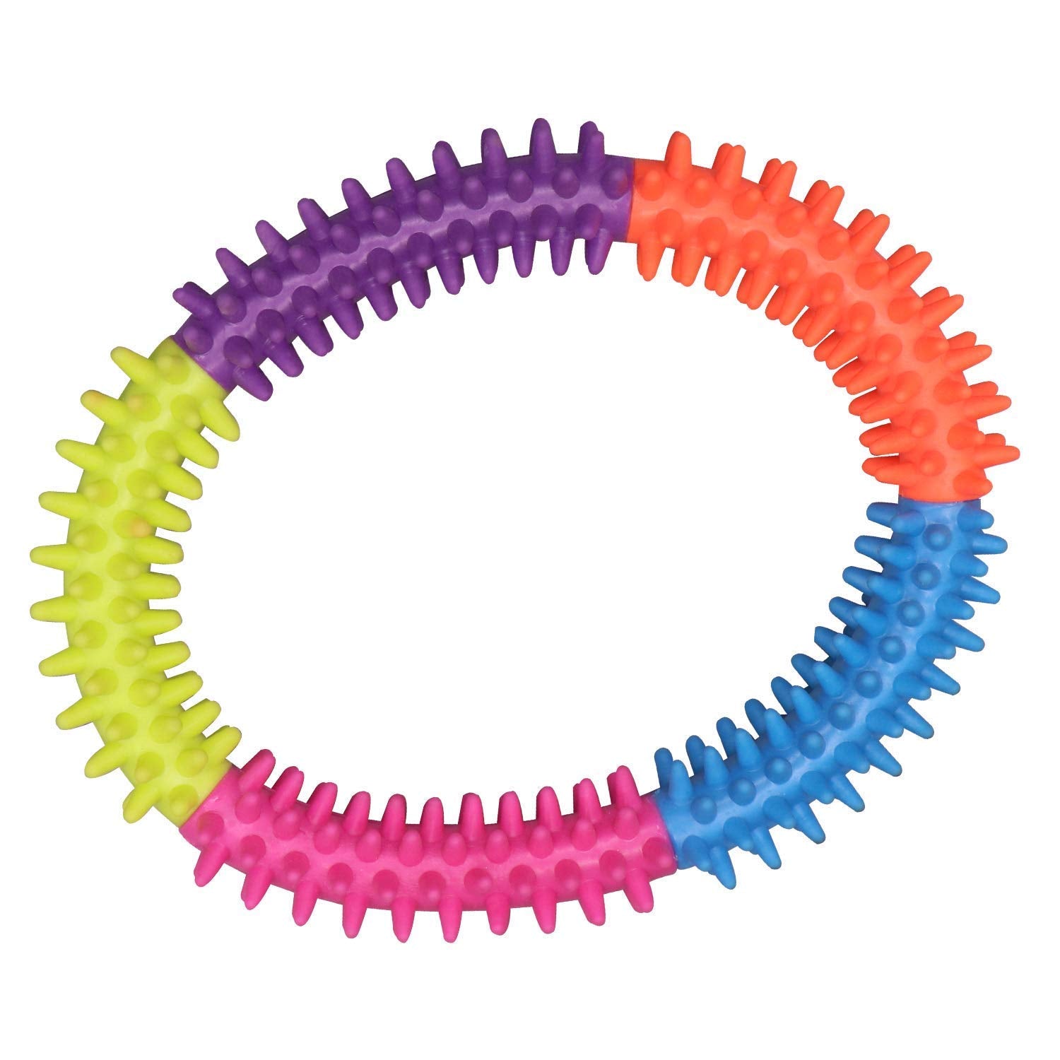 Pet Guard Rubber Spike Ring Toy For Puppy And Small Dogs, Chew/Fetch Plaything For Pet Training & Teething (Multicolor)