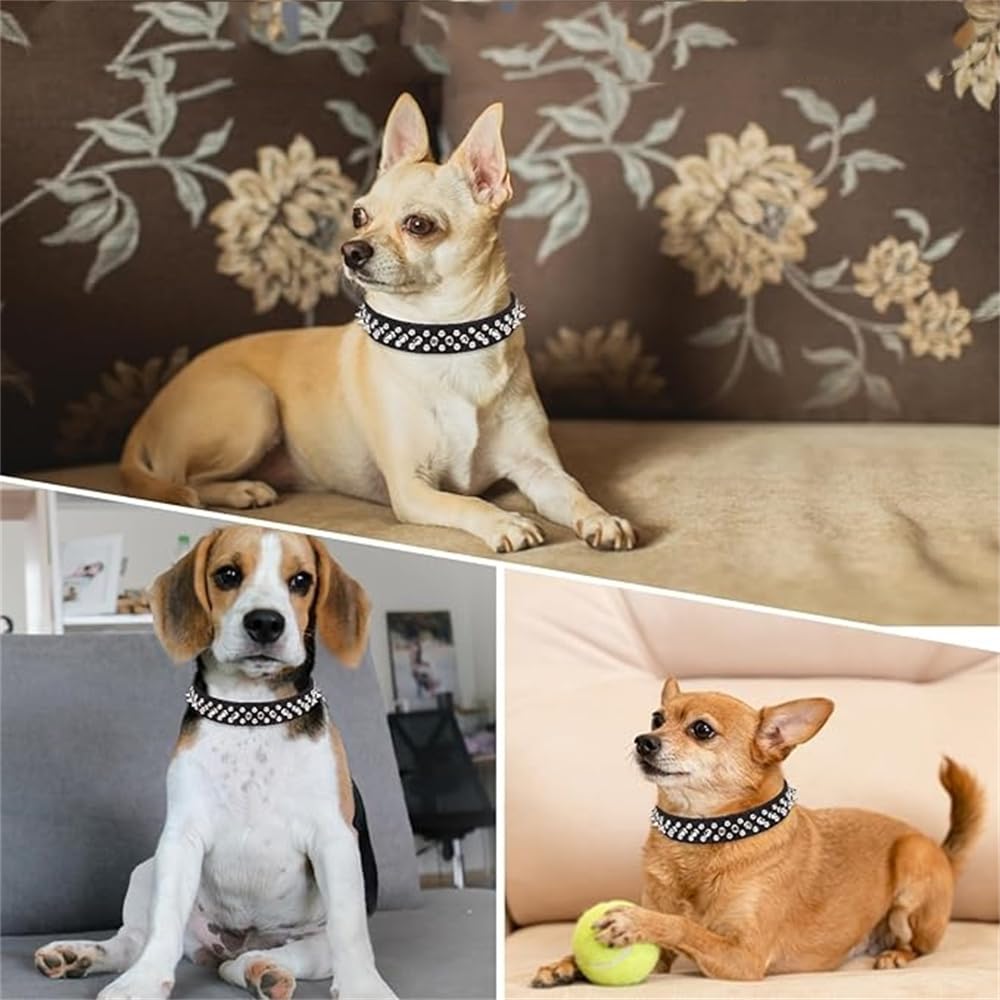 Light Blue Spiked Dog Collar For Medium Dogs,Mushroom Rivet Spike Puppy Collars Girls Boys Leather Studded Cat Collar Metal Buck