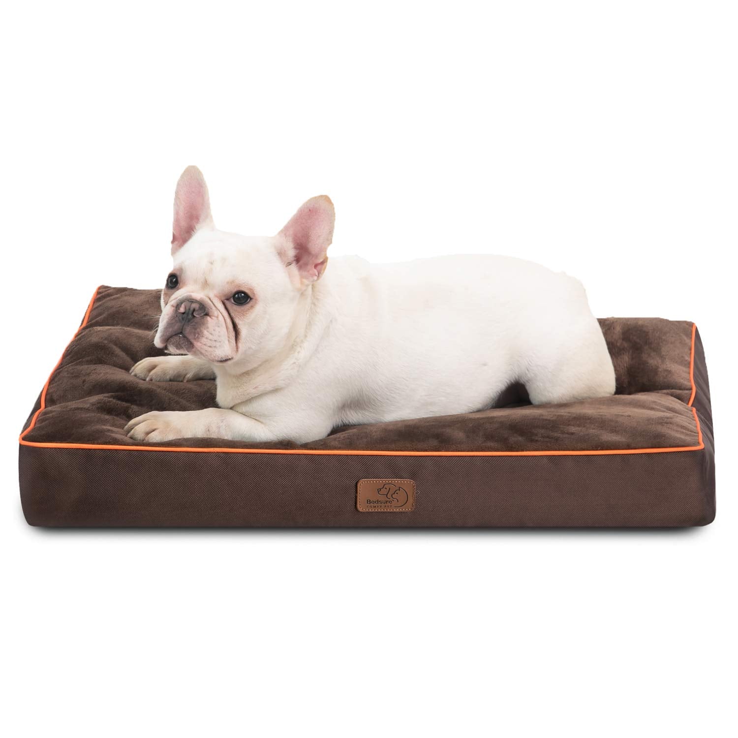 Bedsure Waterproof Dog Bed For Medium Dogs - 4 Inch Thicken Up To 45Lbs Pet Mat Pillows With Removable Washable Cover, Brown