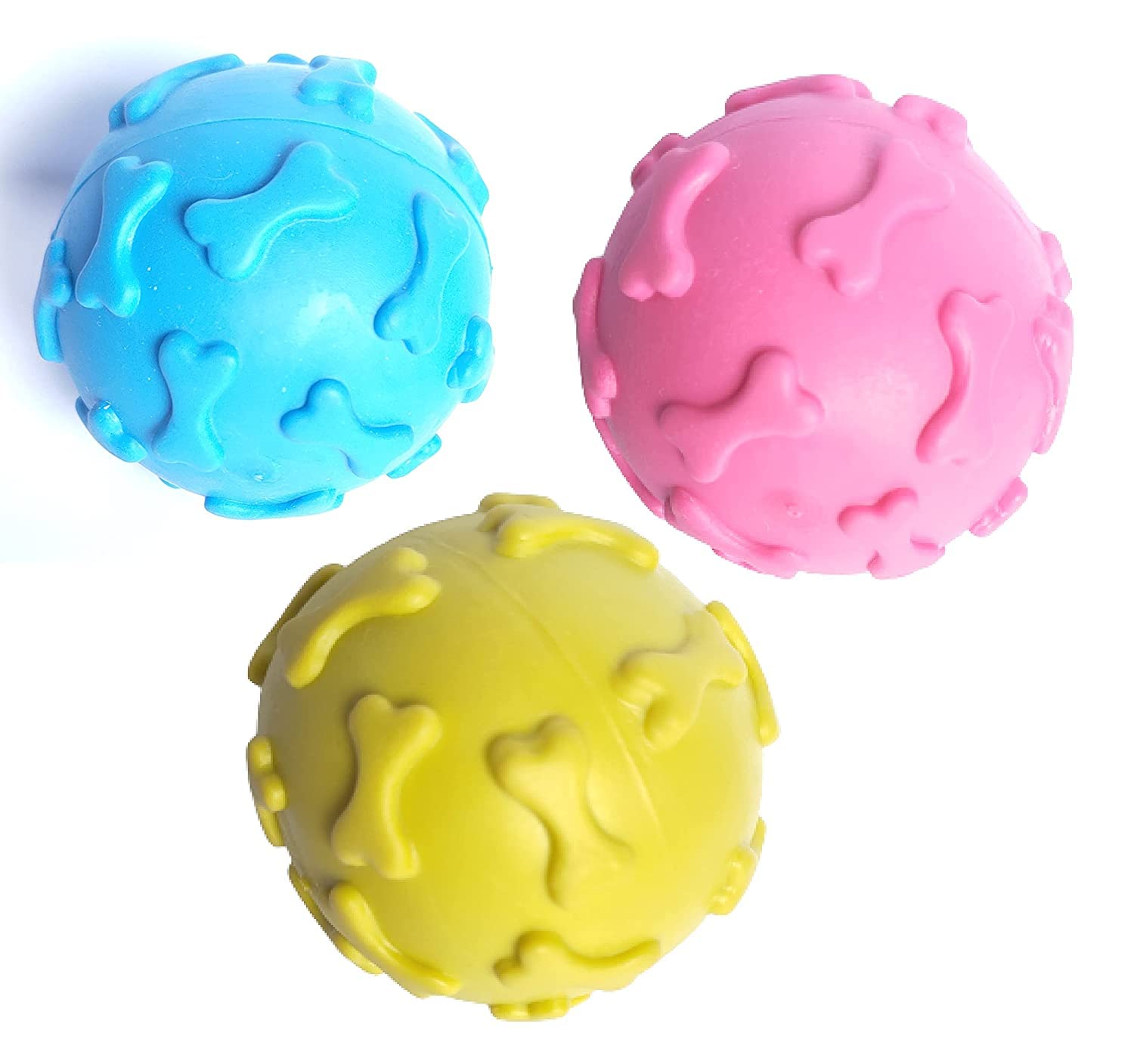 Pups&Pets NonToxic Rubber Ball Chew Toy, Puppy/Small Dog Teething Toy Combo Of 2 Pcs Pack