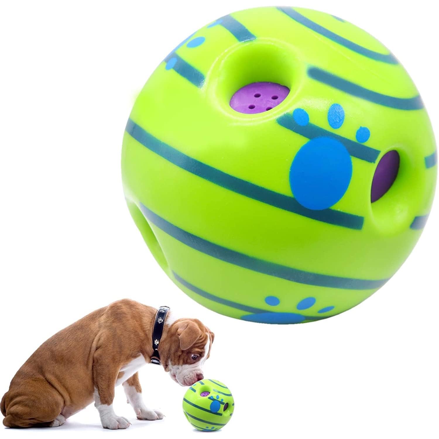 Picckola International Interactive Dog Giggle Squeaky Ball  (Giggle Ball, Small 4.7Inch) For Small, Medium, And Large Breeds, H