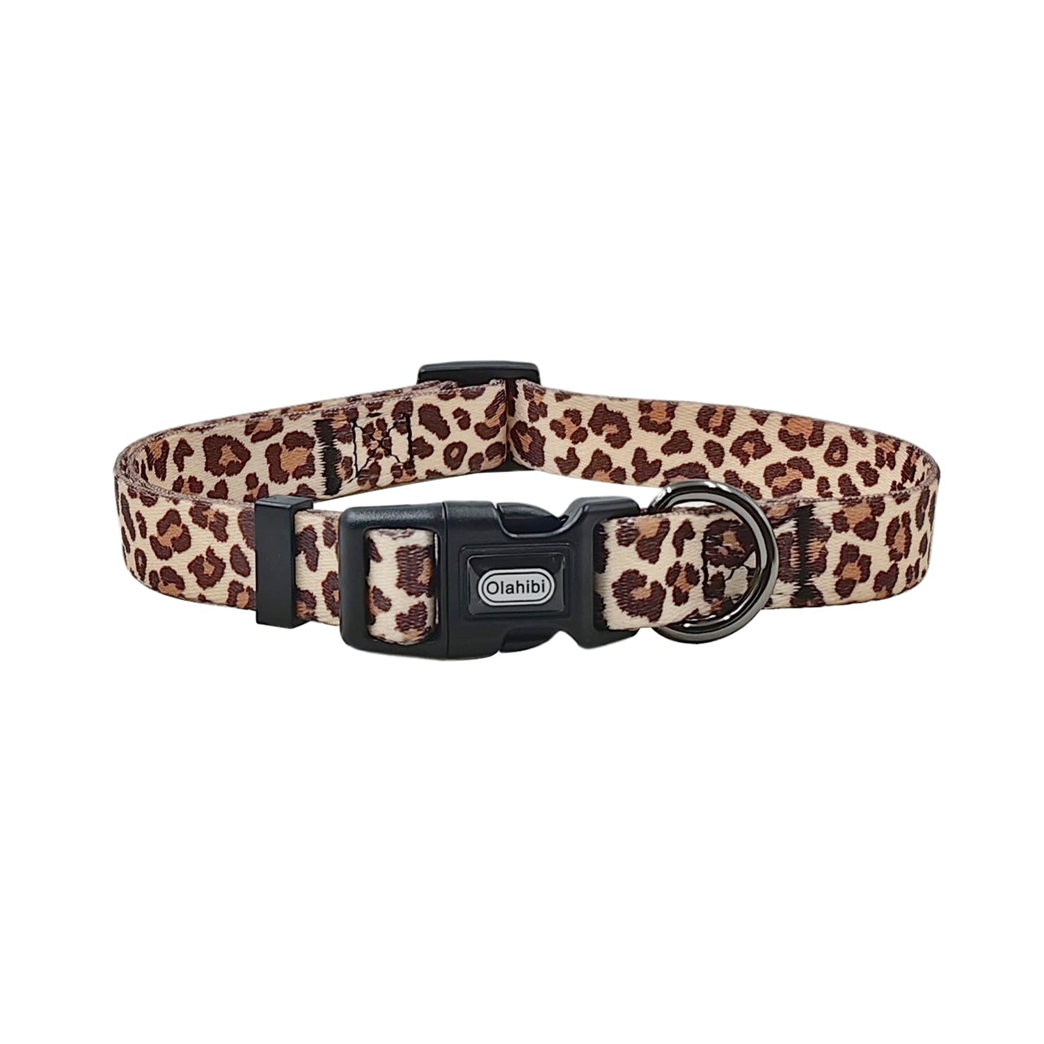 Olahibi Basic Dog Collar, Leopard Pattern, Polyester Material, 4 For Small Medium Large Dogs.(Xs, Light Coffee Leopard)