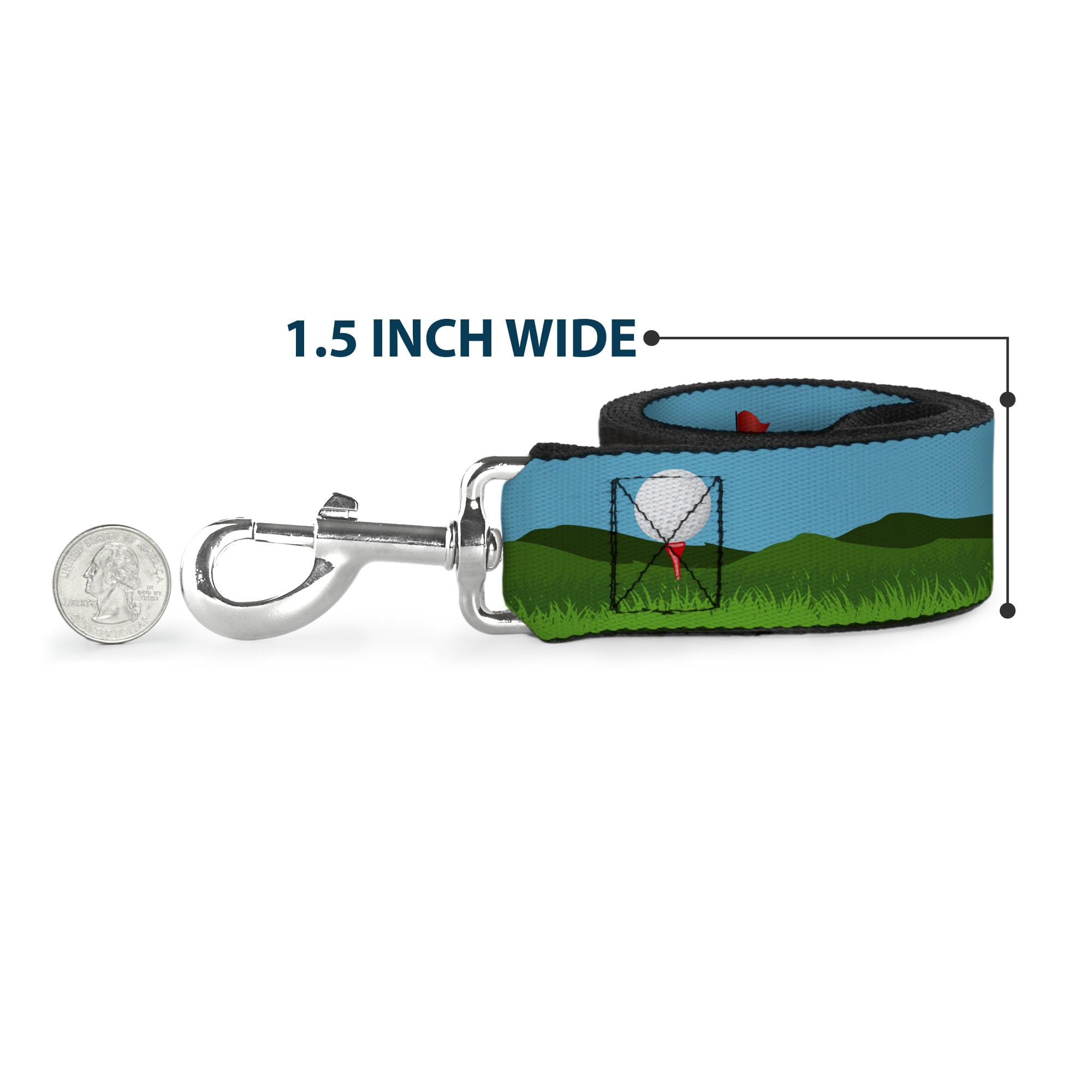 Dog Leash Golf Course Balls Holes Blues Greens 6 Feet Long 1.5 Inch Wide