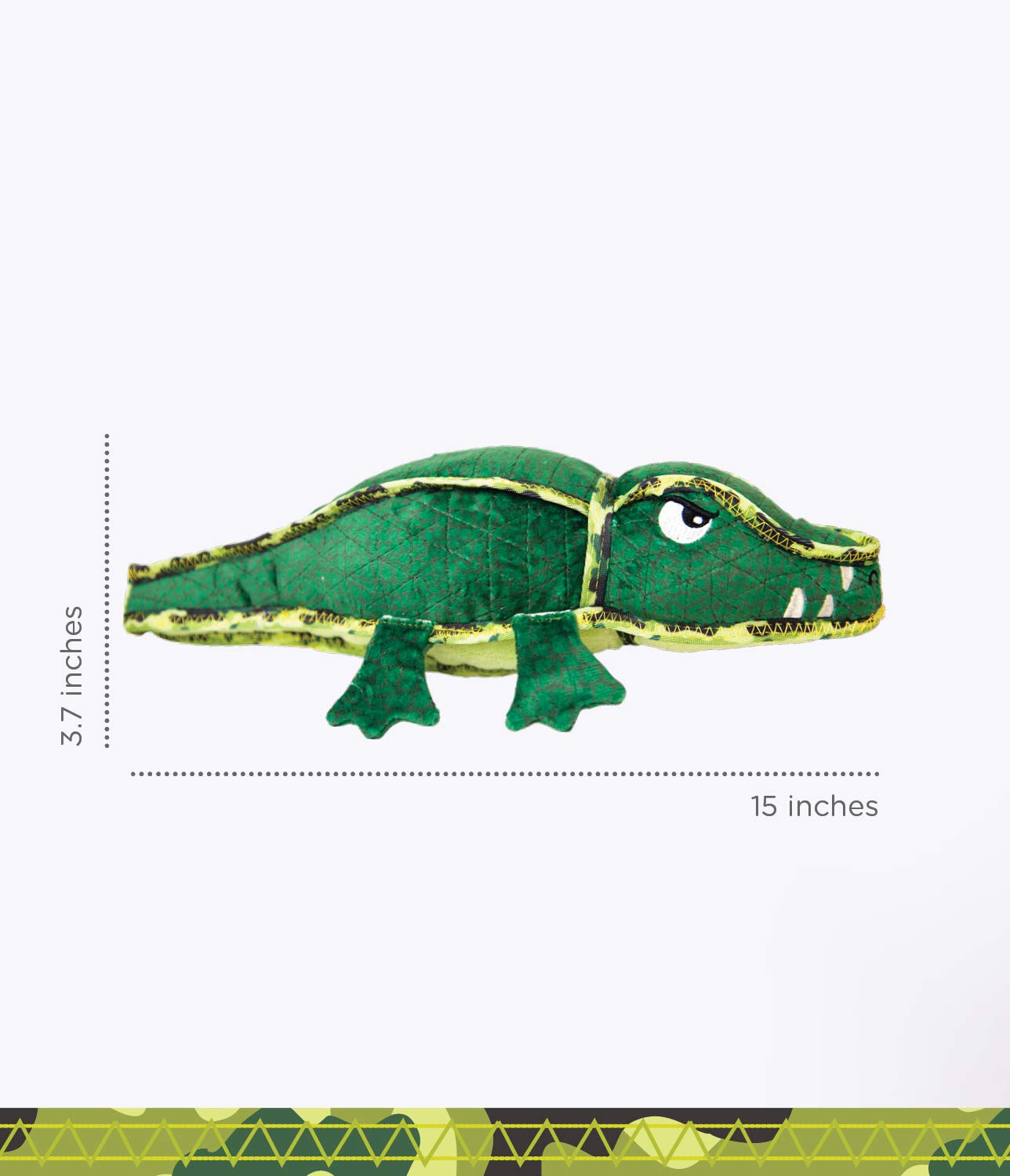 Outward Hound Xtreme Seamz Alligator Squeaky Dog Toy - Reinforced Dense Stuffing Plush Toy