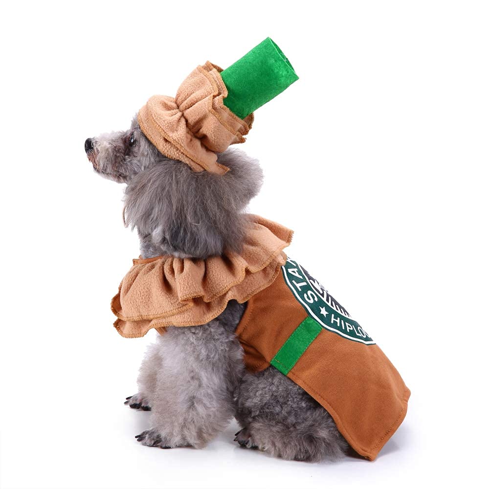 Latte Dog Costume Dog Halloween Costume, Coffee Dog Costumes Halloween Christmas Pet Cat Costume, Pet Costumes For Small Medium 