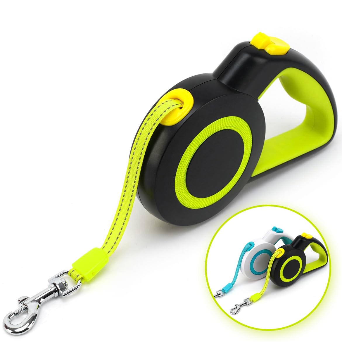 Enrgticdg Retractable Dog Leash,Night Reflection,Light Weight Leash For Small To Dogs/Cats,Stainless Steel Spring,Strong Nylon T