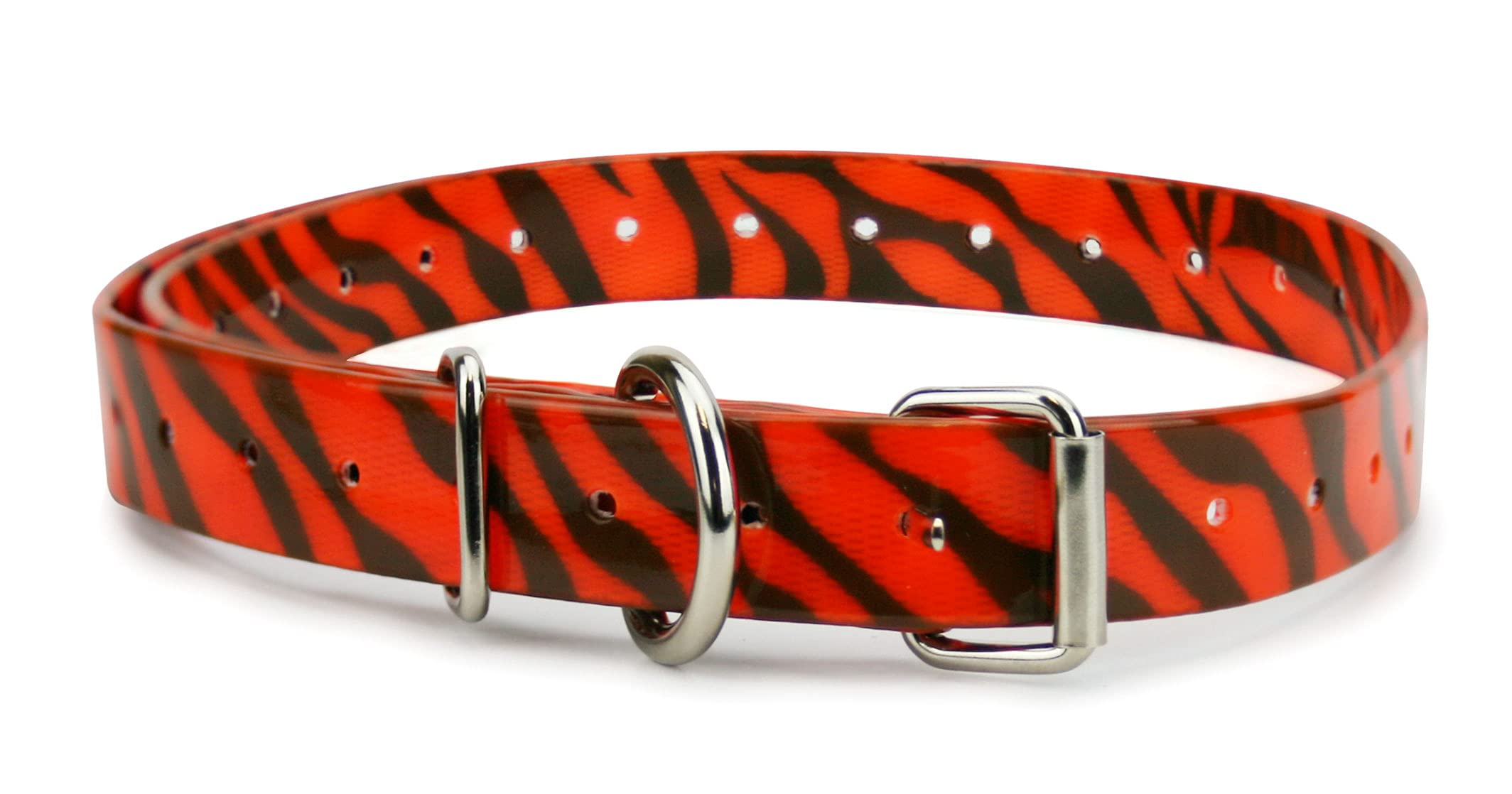 Tiger 3/4' Heavy Duty Tpu Coated Nylon Replacement Dog Collar Strap With Metal Buckle For Shock, Bark And Electric + Containmen