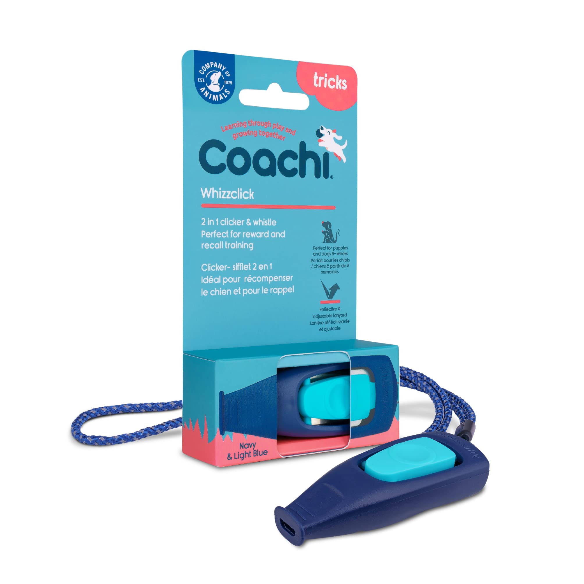 Coachi Whizzclick, 2-In-1 Combined Clicker And Whistle, Dog Training Whistle For Recall And Clicker Training For Rewarding, Adju
