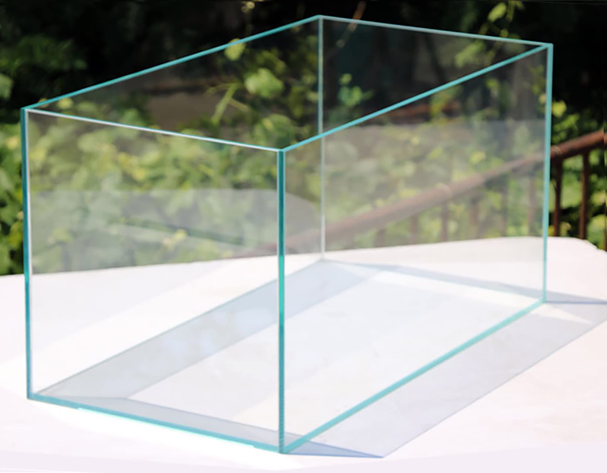 Allcolor Rimless Aquarium Tank, Ultra Clear Low Iron Glass, 6Gal, 14.1" L × 10.2" W × 10.2" H, Clear