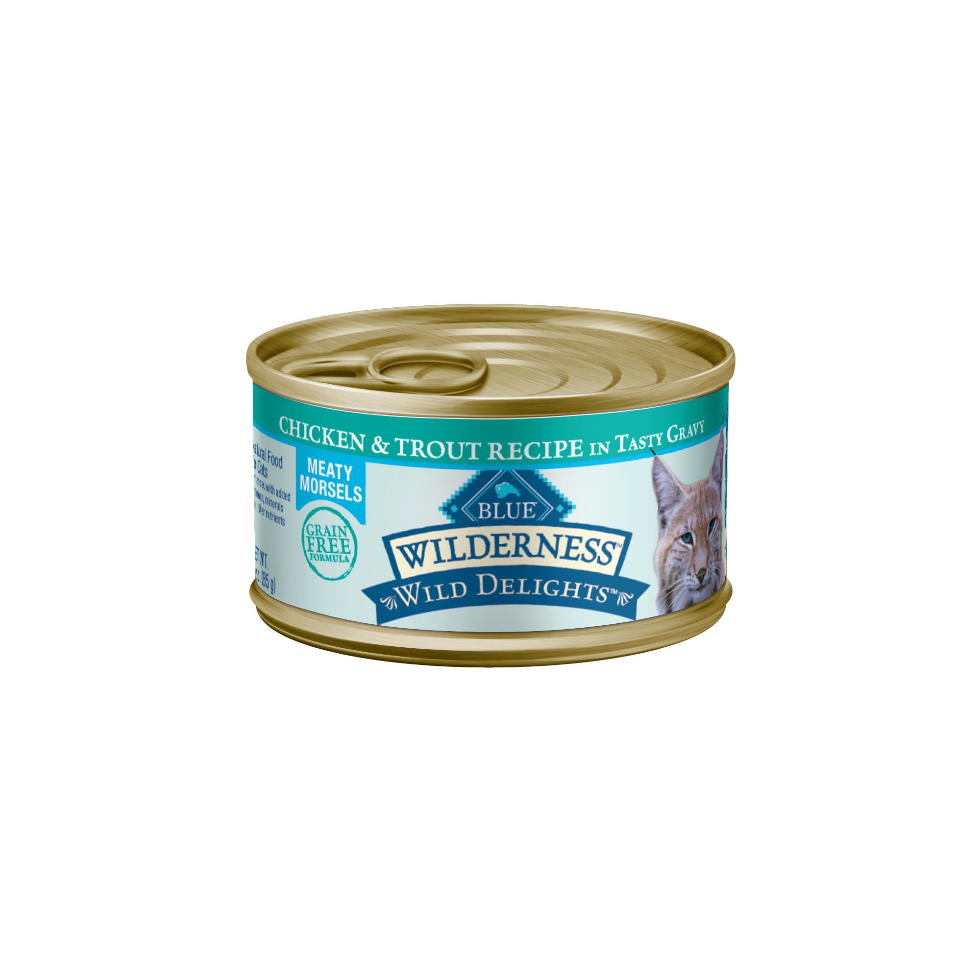 Blue Buffalo Wilderness Wild Delights Meaty Morsels Wet Cat Food, High-Protein & Grain-Free, Made with Natural Ingredients, Chic