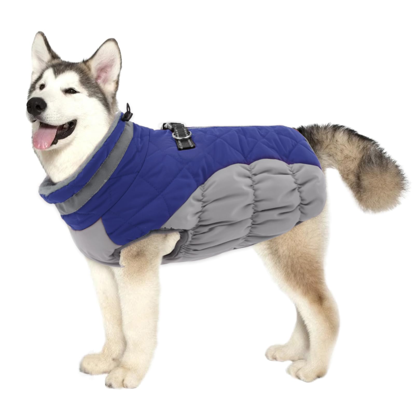 Lelepet Warm Dog Winter Coat Waterproof Dog Jacket With Harness Built In, Reflective Fleece Vest, Adjustable Neckline, Zippered 