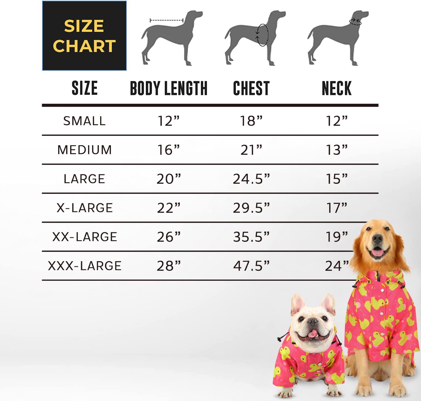 Hde Dog Raincoat Double Layer Zip Rain Jacket With Hood For Small To Large Dogs Ducks Pink - S